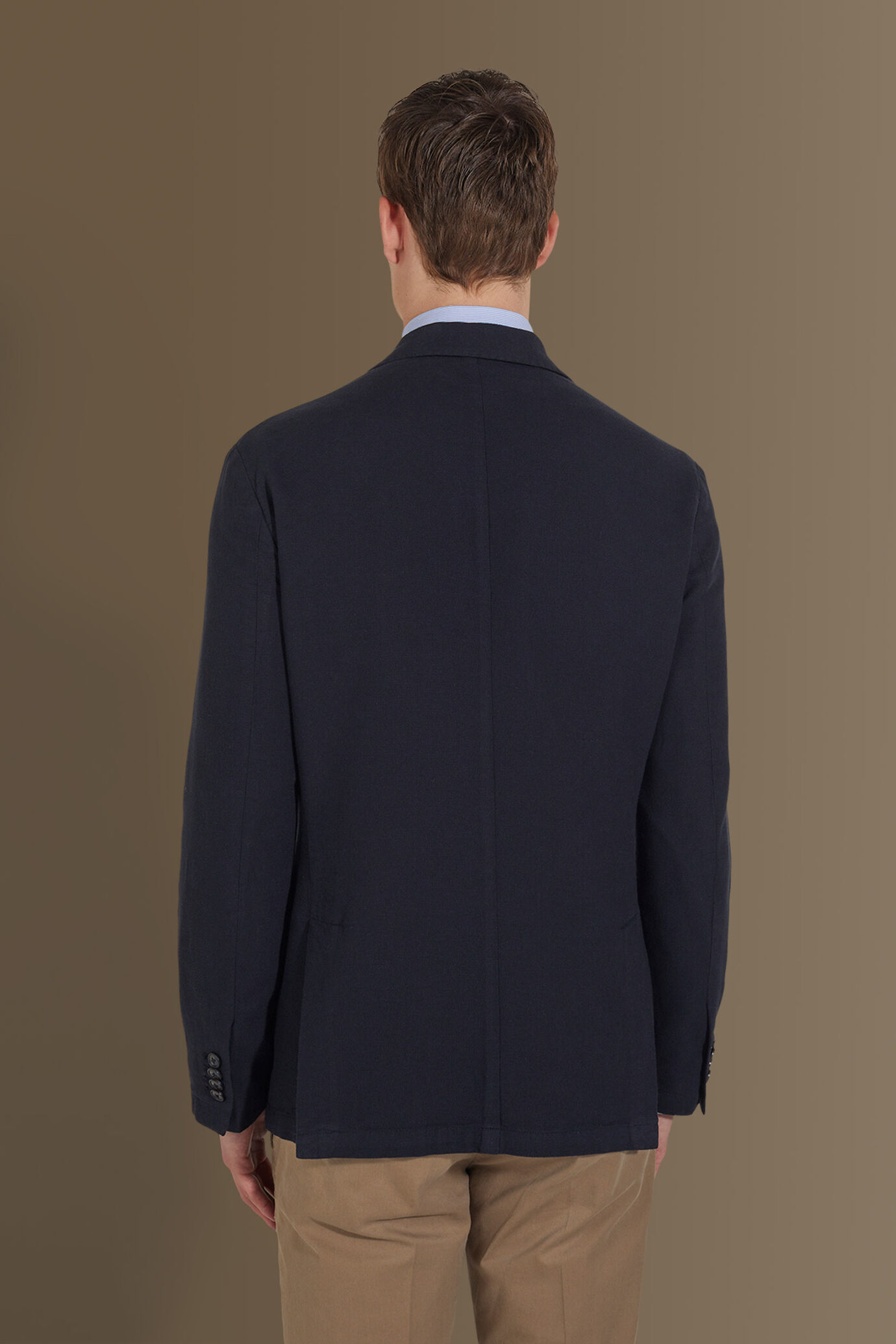 Single breasted jacket patch pocket cotton linen garmet dyed image number 5