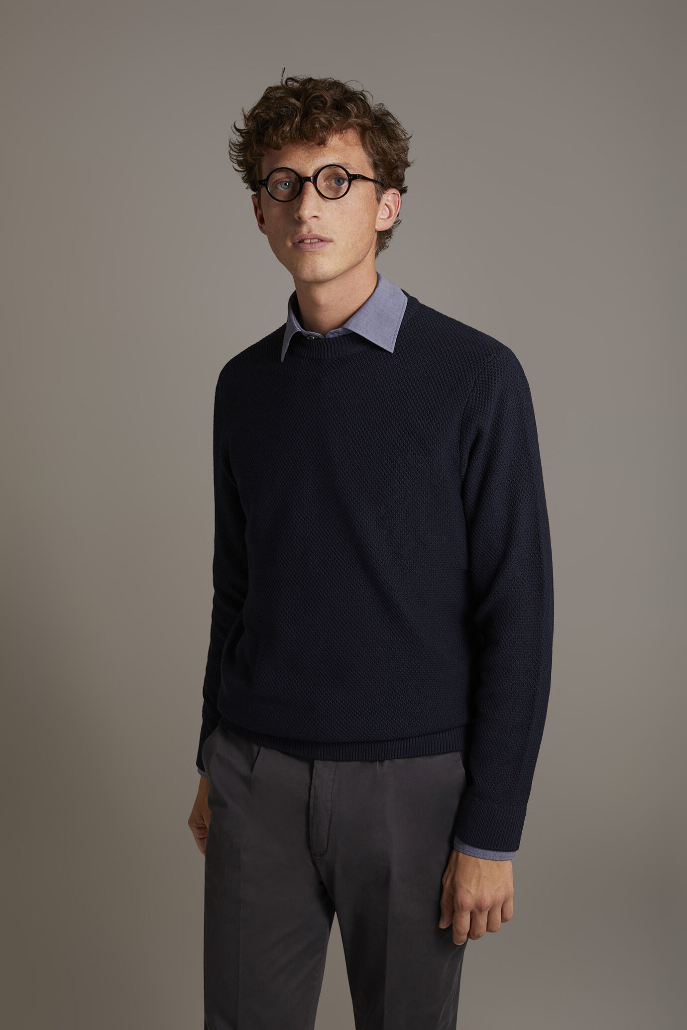 Wool blend round neck sweater image number 0