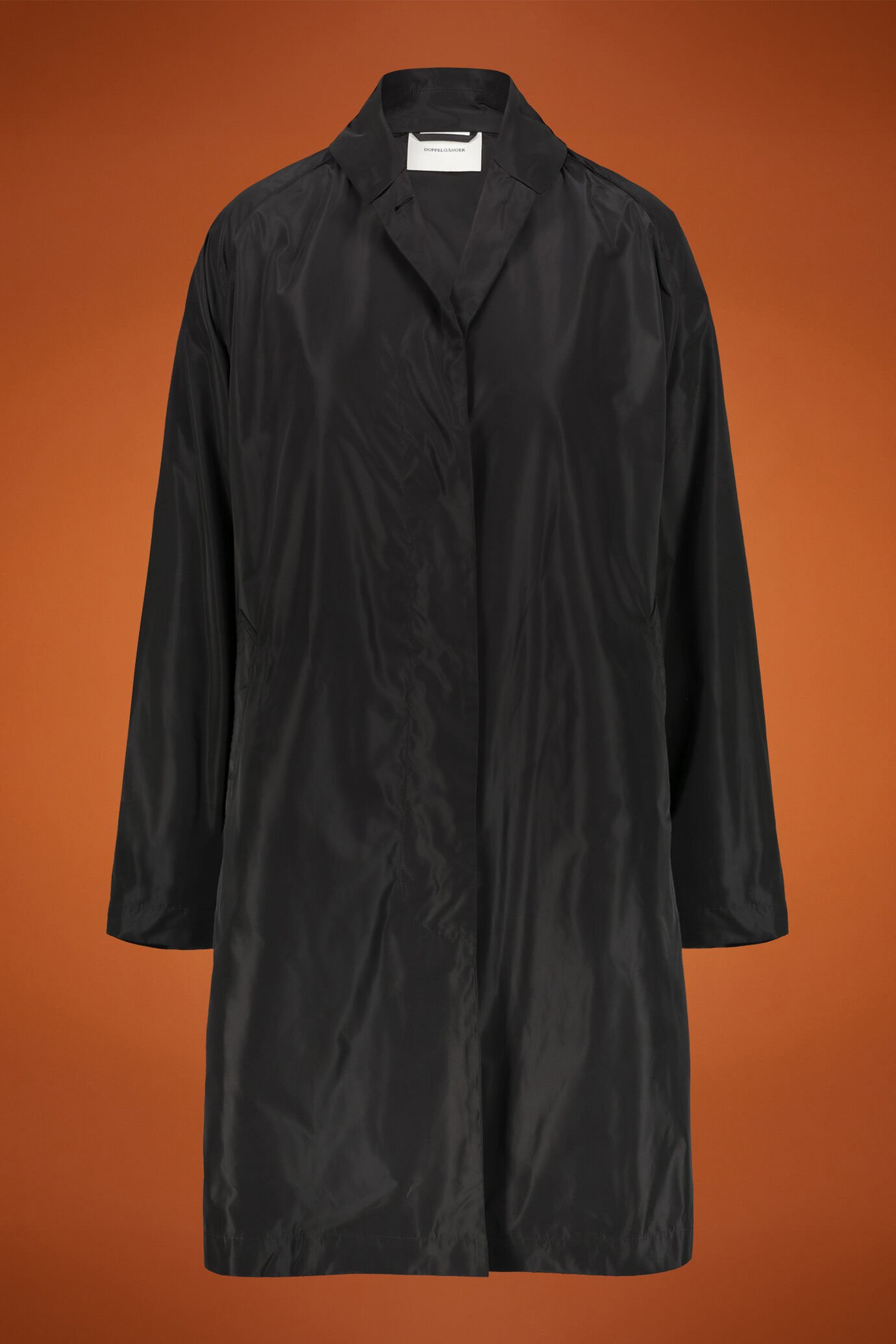 Spolverino donna sfoderato in taffetà oversize image number 0