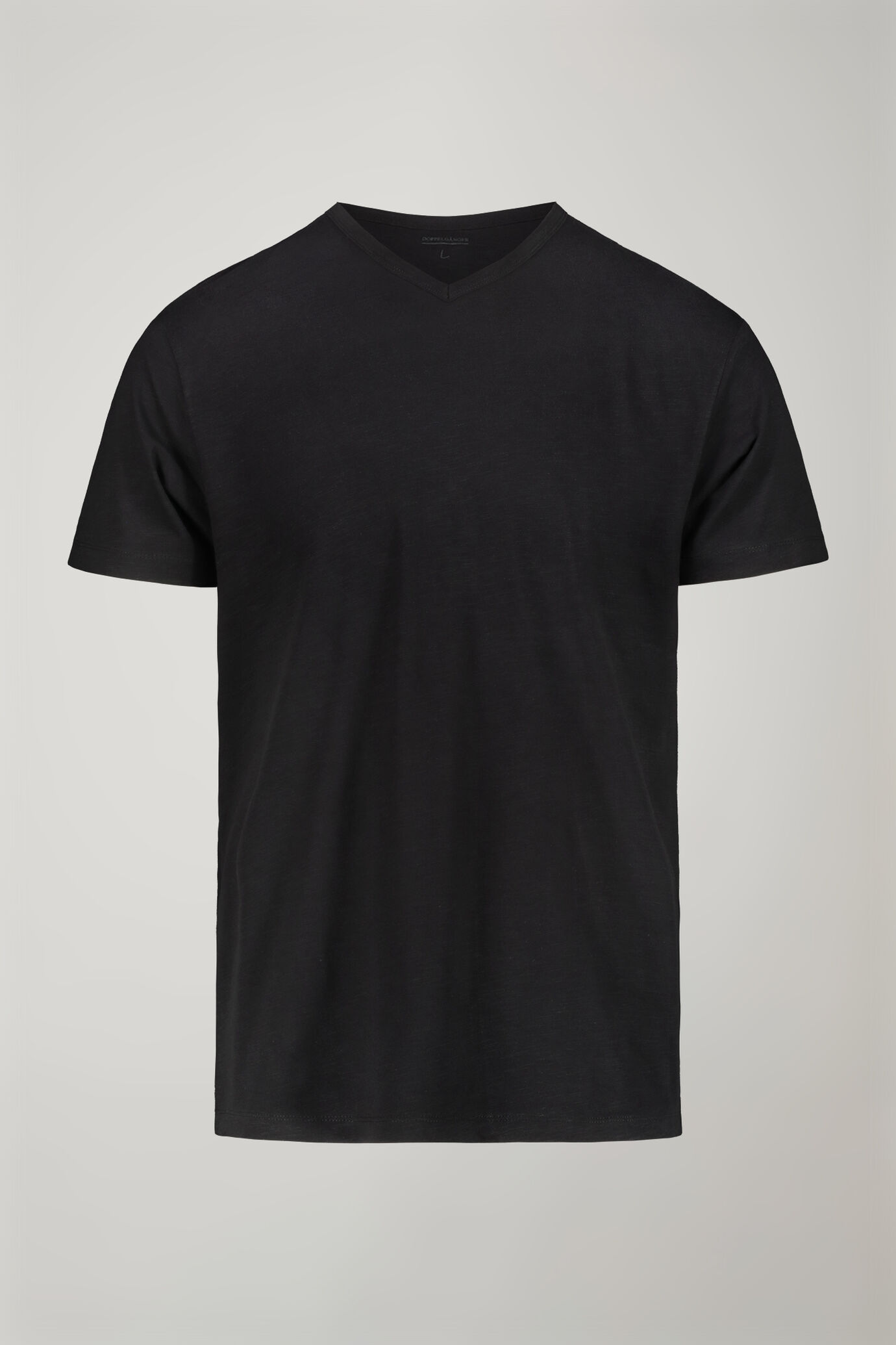 T-shirt uomo scollo a v 100% cotone effetto fiammato regular fit image number 4