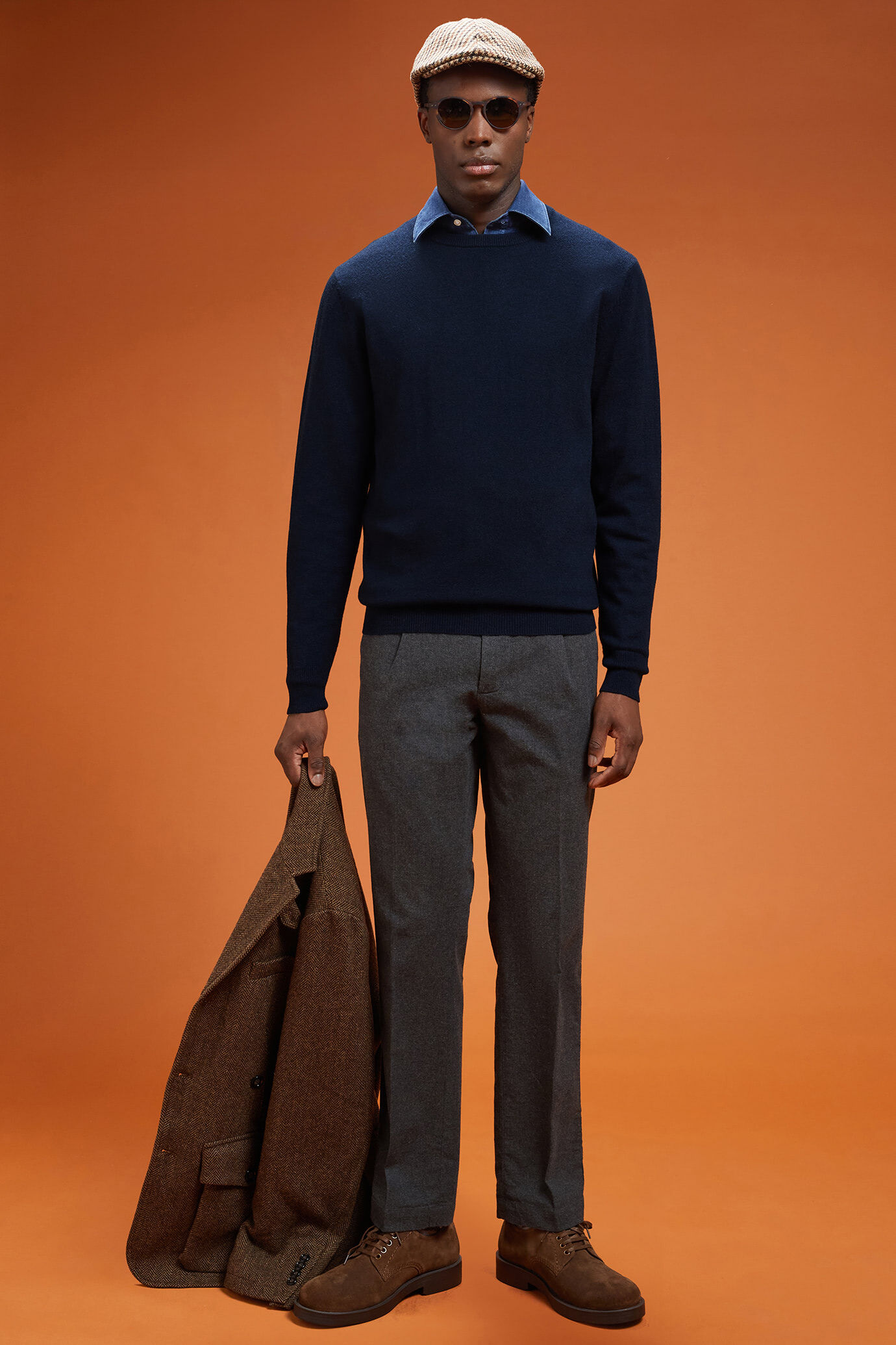 Pull homme &agrave; col rond, 100% cachemire, coupe classique image number 1