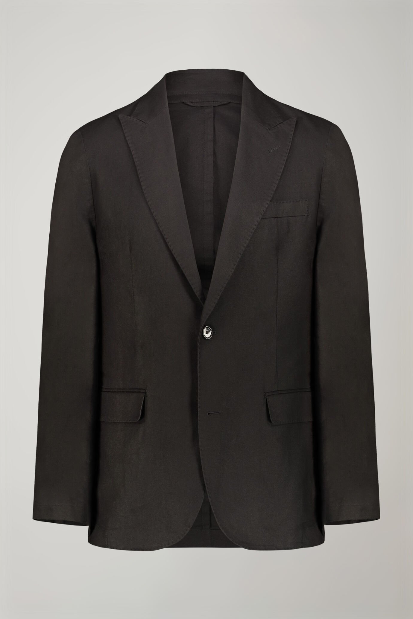 Giacca uomo tessuto lino e cotone sfoderata monopetto con rever a lancia regular fit image number 4