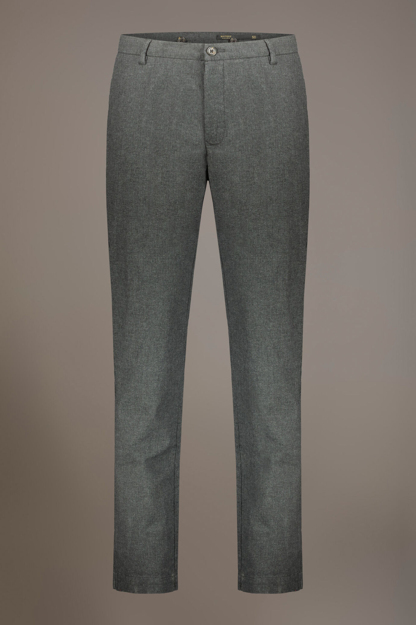 Regular fit chino trousers in herringbone yarn-dyed melange fabric image number 5