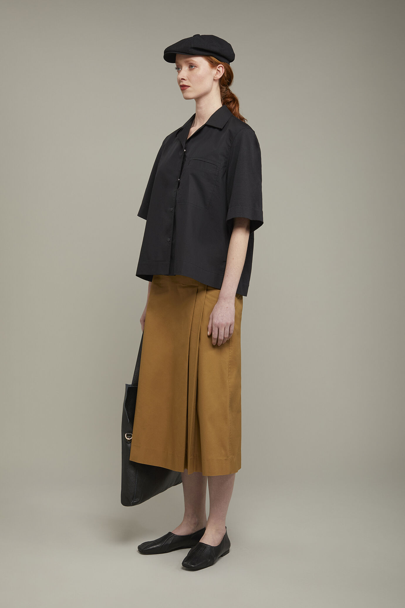 Camicia donna con due tessuti a contrasto image number 1