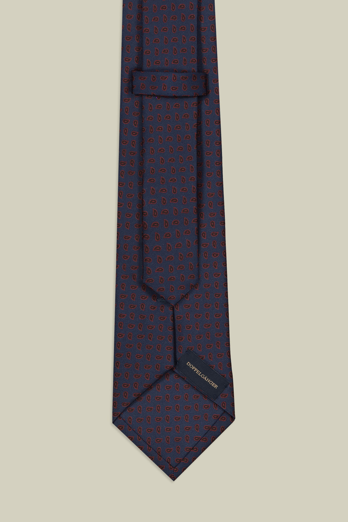 Cravate homme en soie, motif micro cachemire image number 2