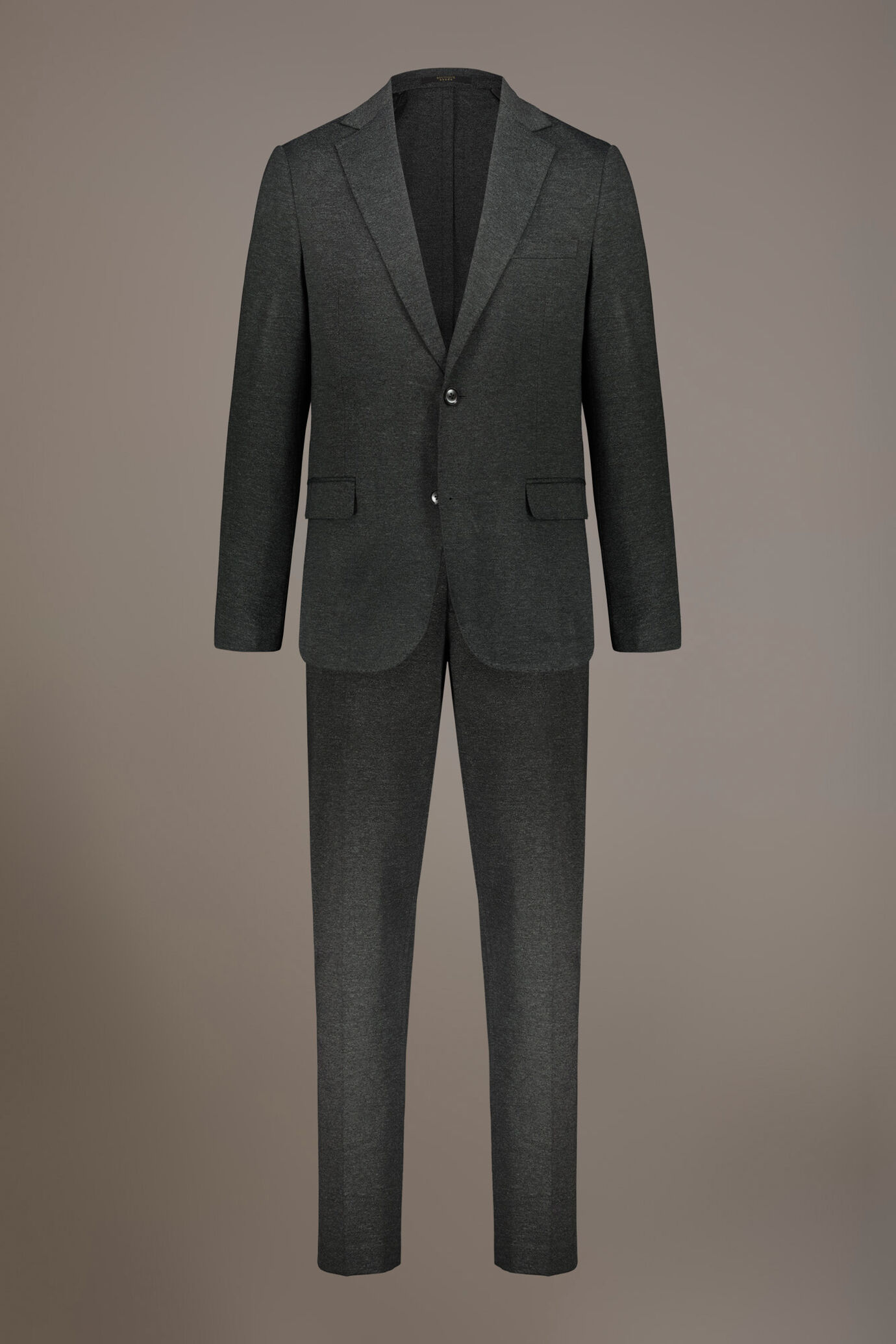 Regular fit single-breasted suit in solid colour jersey fabric image number 8