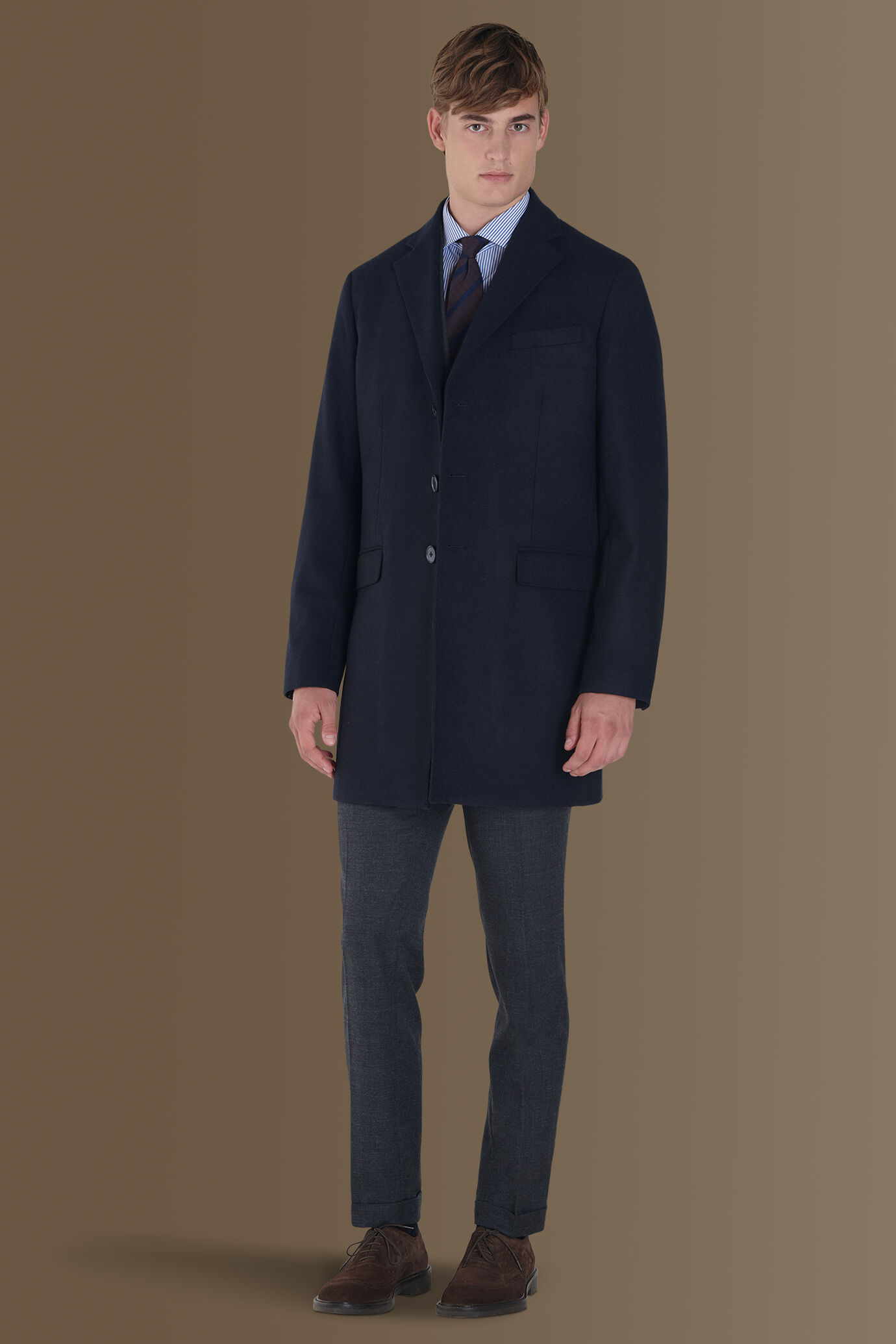 Cappotto classico misto lana tessuto tweed image number 0