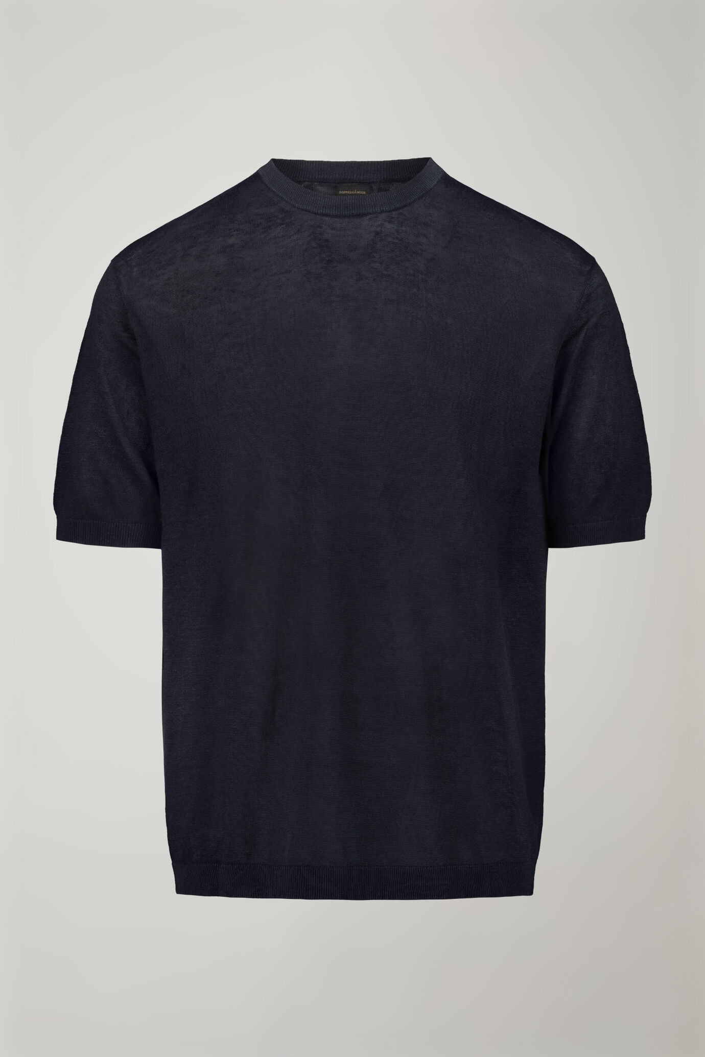 Men's knitted t-shirt 100% linen short-sleeved regular fit image number 4