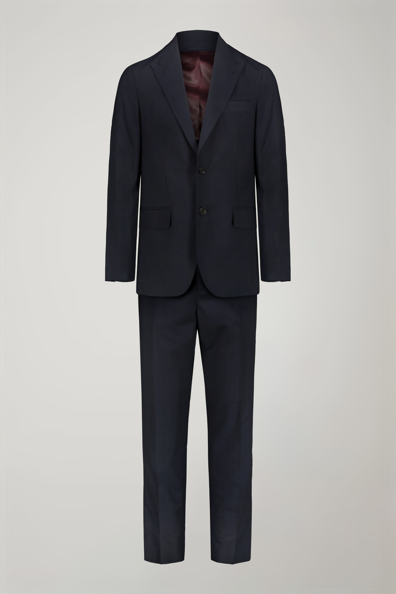 Men's single-breasted suit with peaked lapels regular fit fabric image number 4
