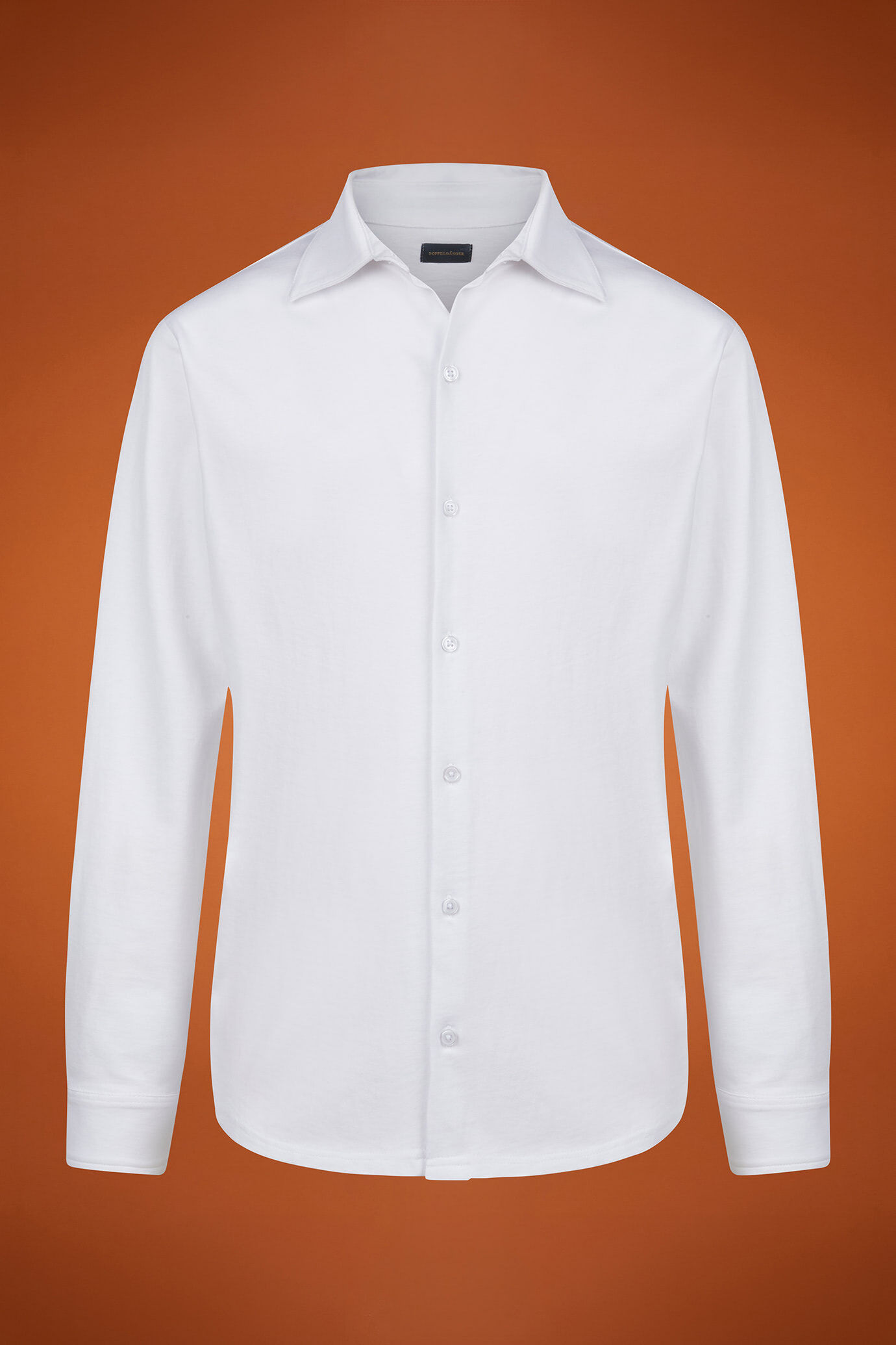 Polo camicia uomo manica lunga con collo classico 100% cotone regular fit image number 4