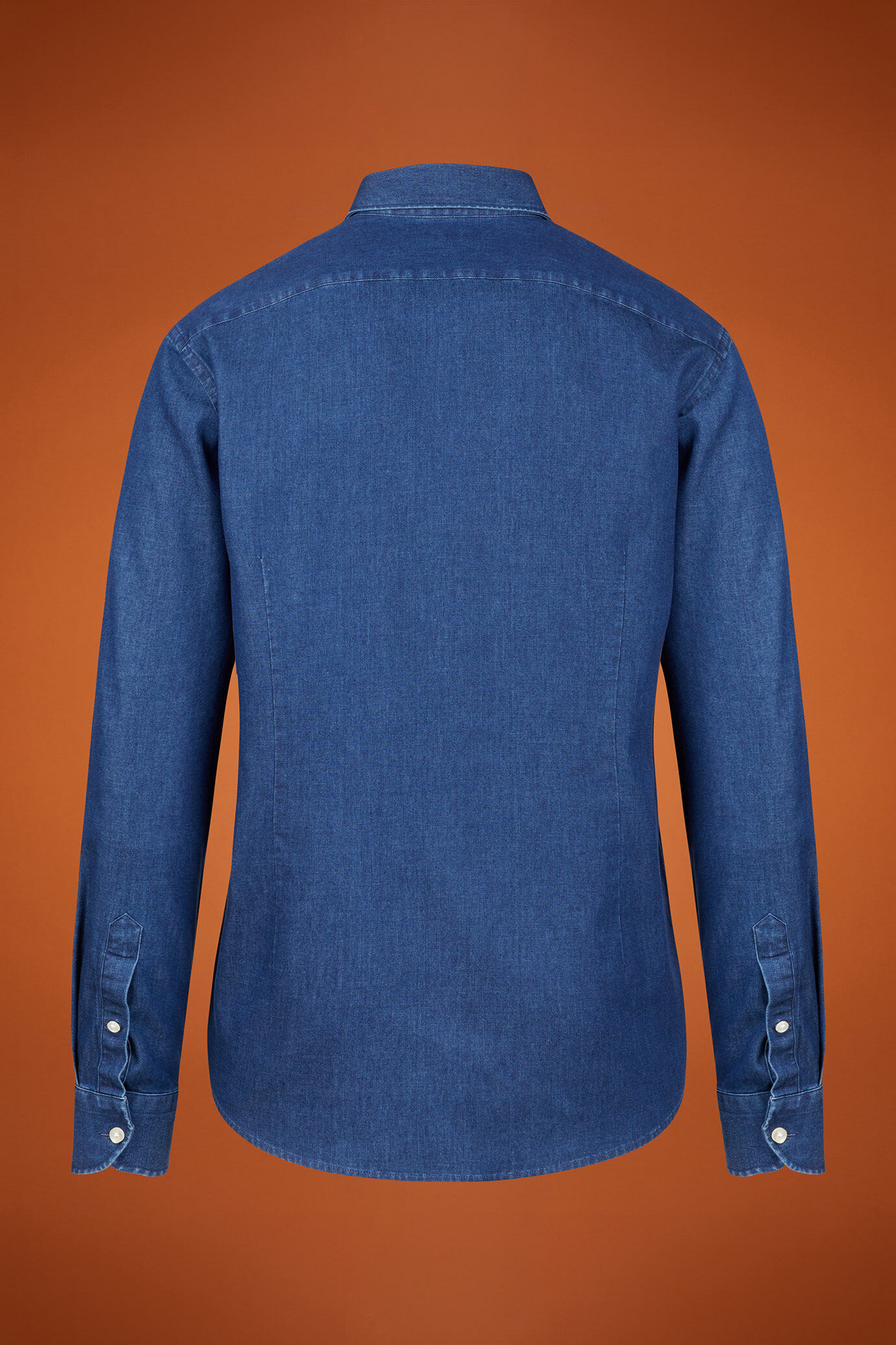 Camicia casual uomo collo classico 100% cotone tessuto in chambray lavato comfort fit image number 6