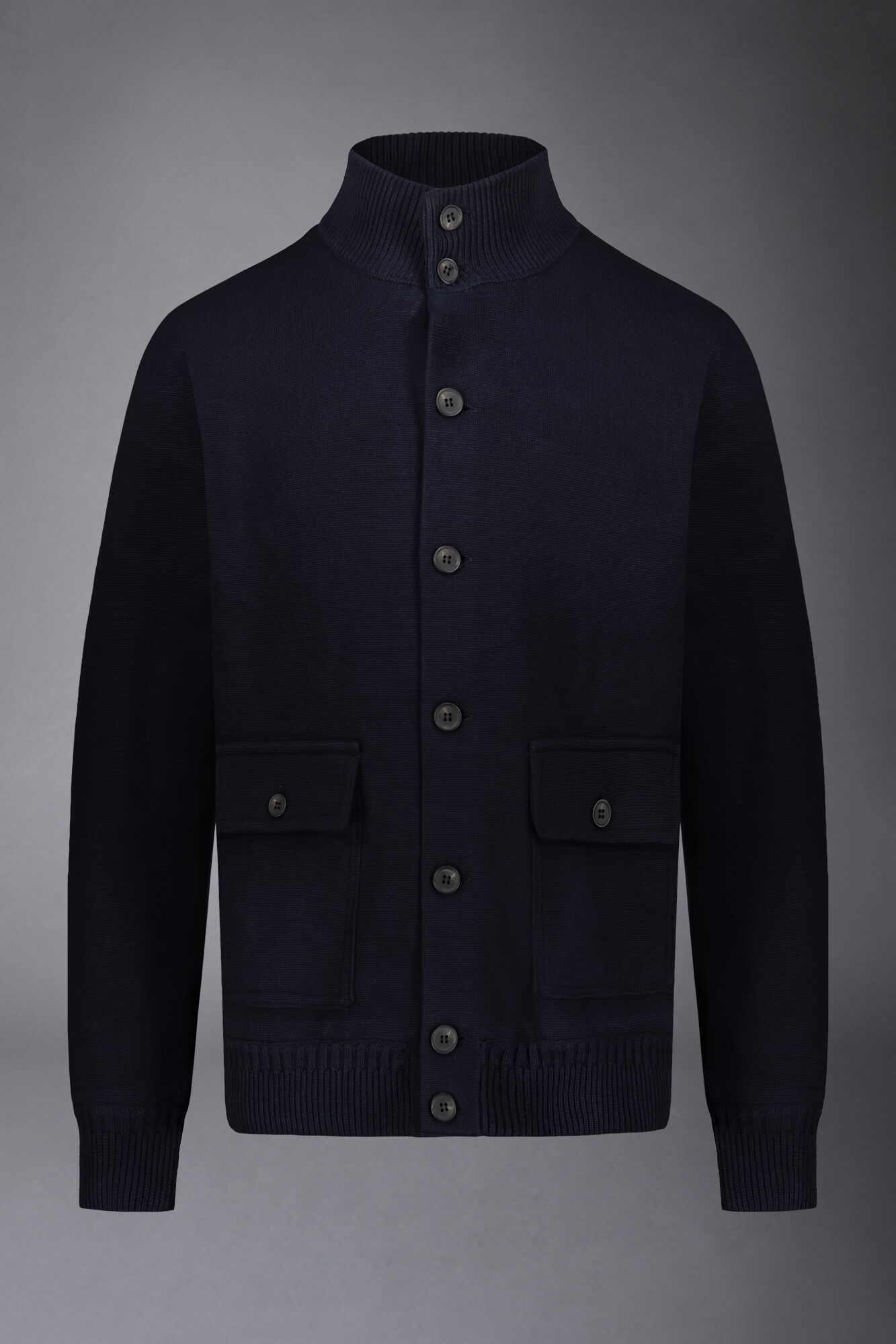 ★BLACKUP★【送料0/関税0】TINGER KNIT JACKET 2色 Men's lined Cotton knit jacket milan stitch | Doppelganger
