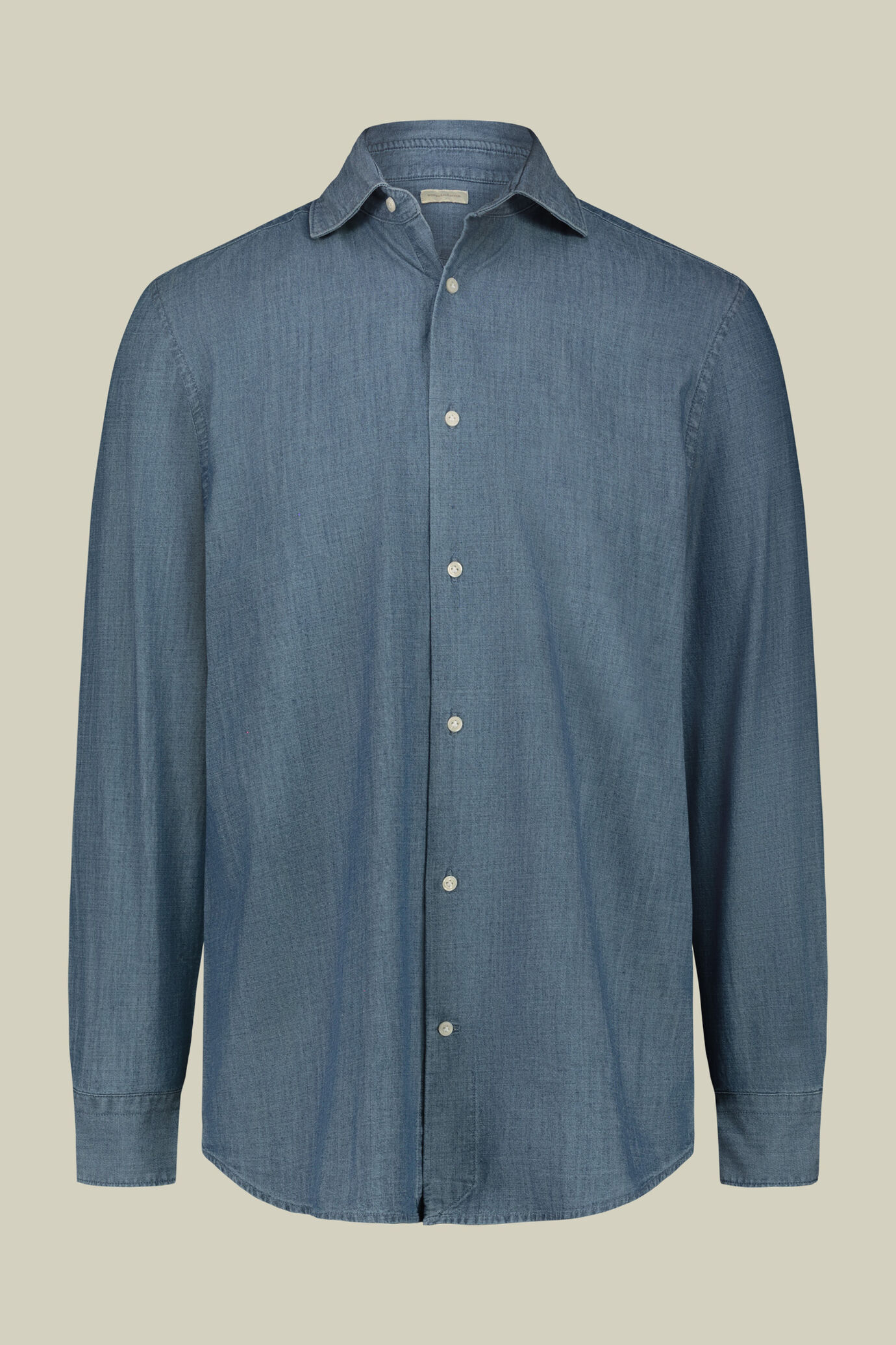 Herrenhemd aus 100 % Baumwoll-Denim, Regular Fit