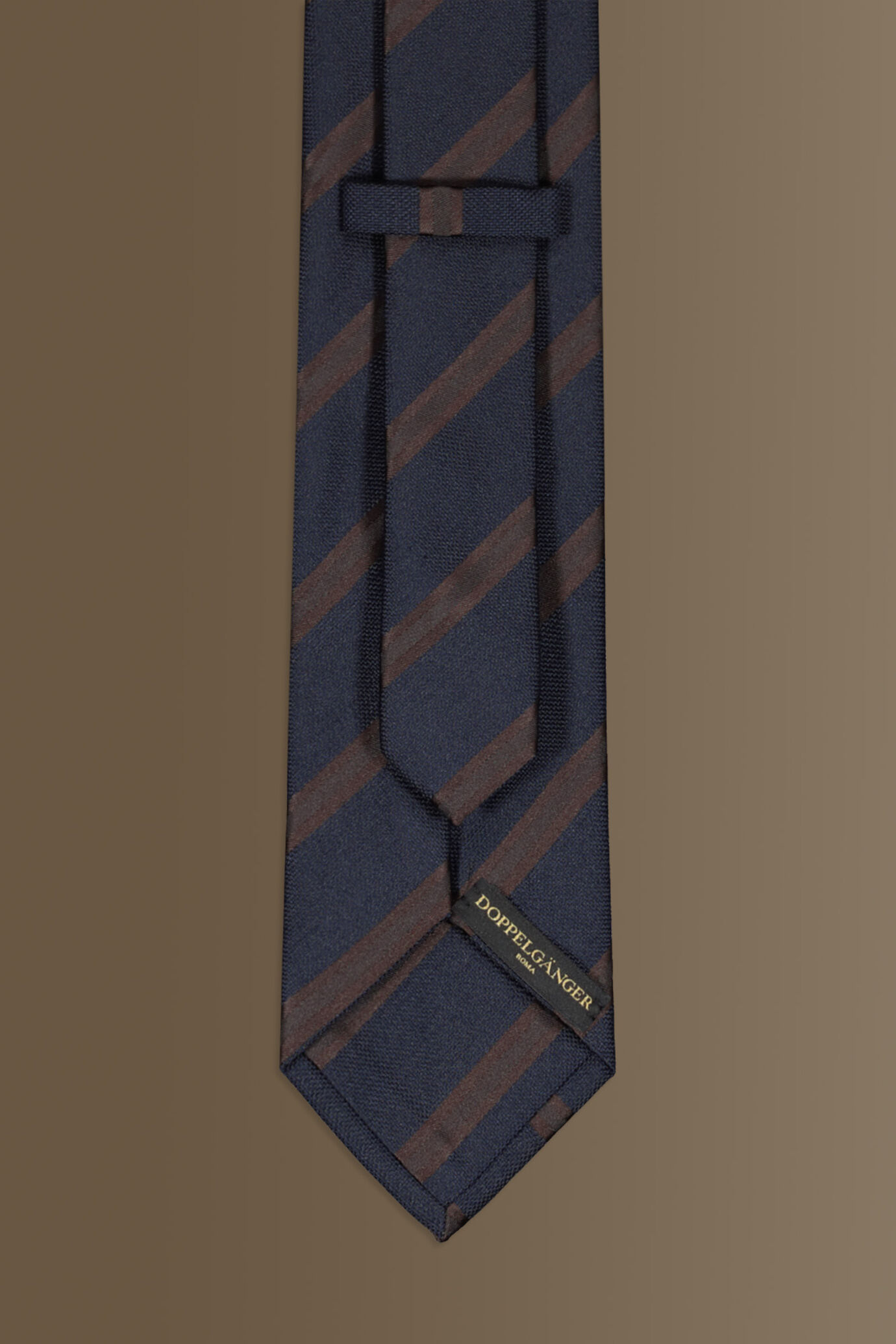 Cravatta uomo dark blue e moro regimental in misto bamboo image number 1