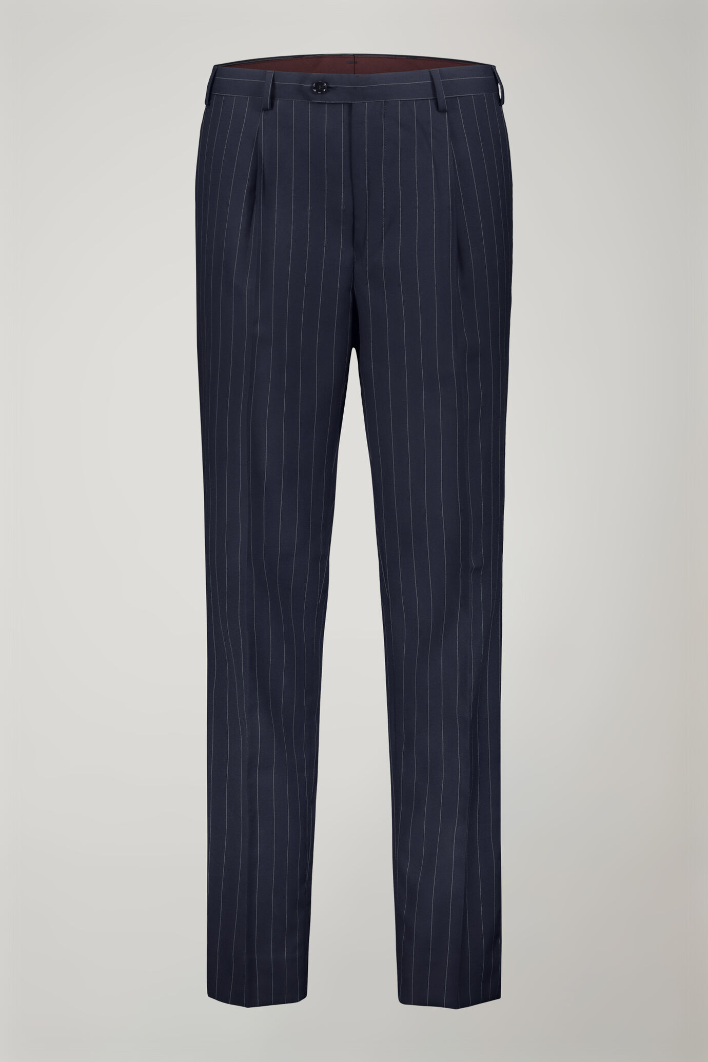 Men's single-breasted Wool Blend suit with regular fit pinstripe design image number 7