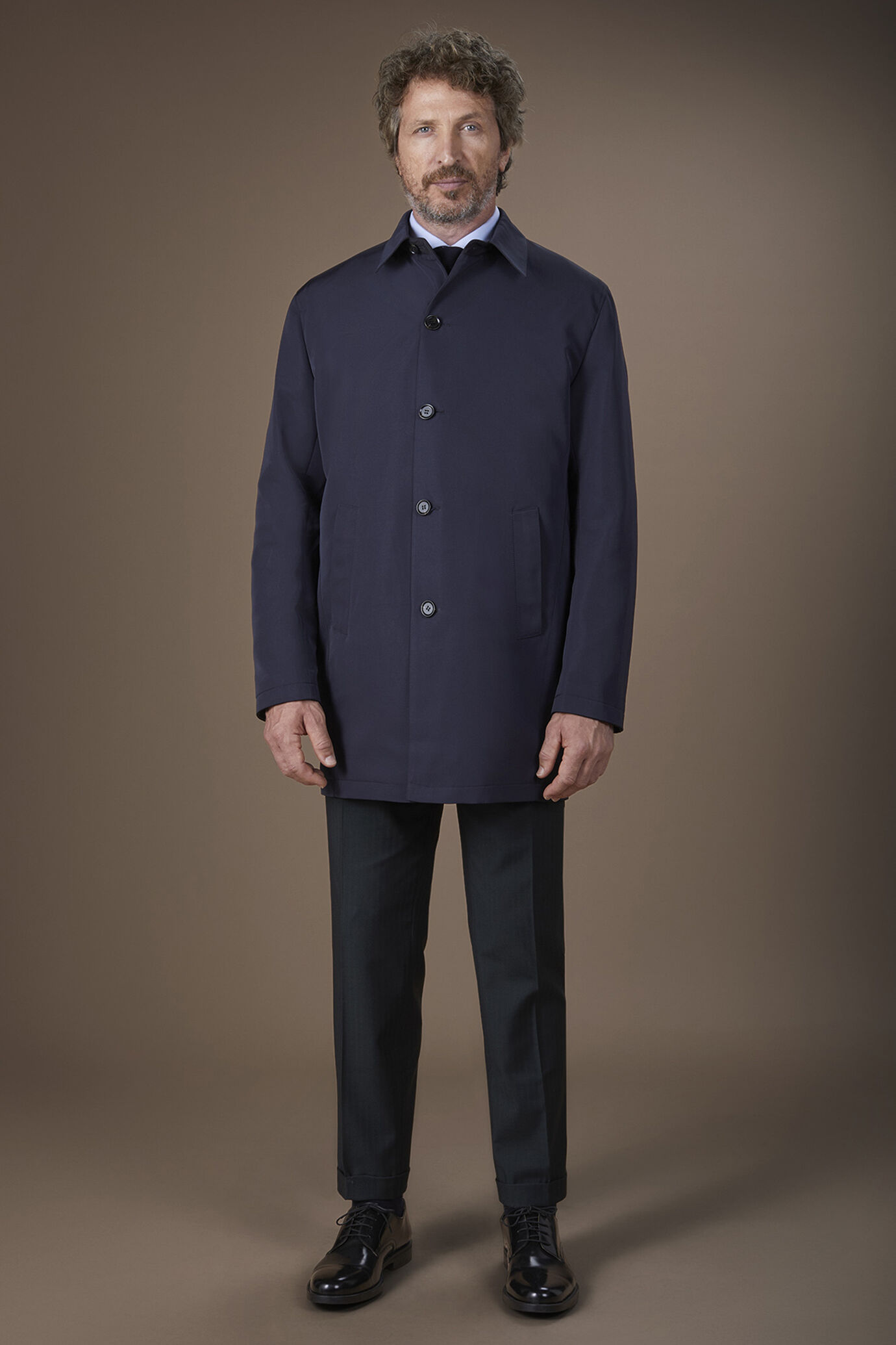 Imperméable pour homme en tissu technique réversible et imperméable Wool Blend coupe classique image number 0