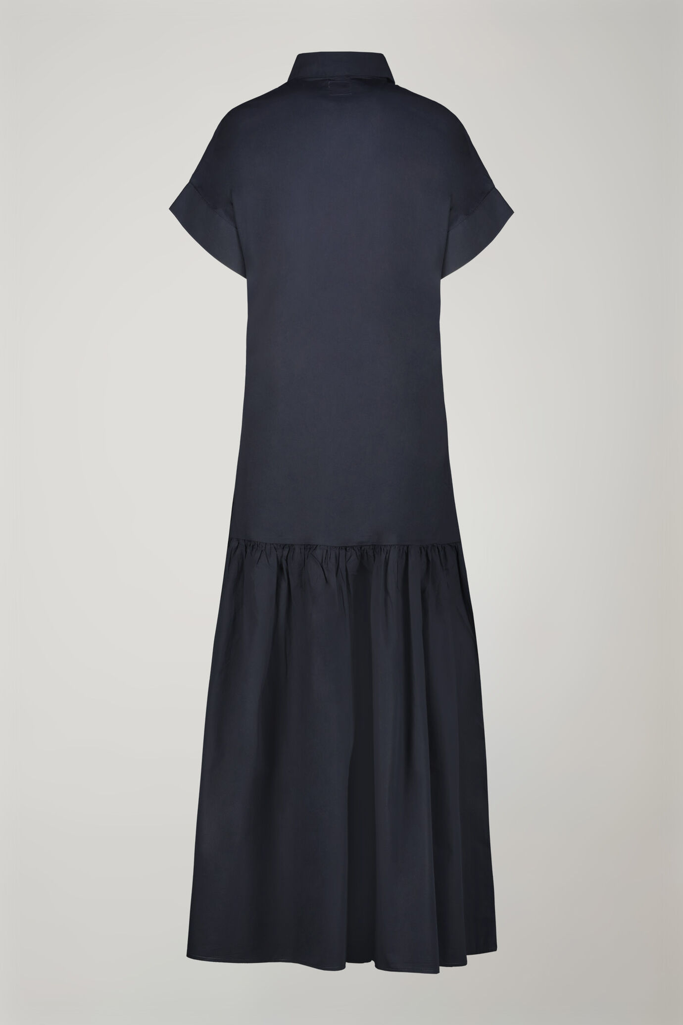 Vestito lungo donna 100% cotone tinta unita regular fit image number 1