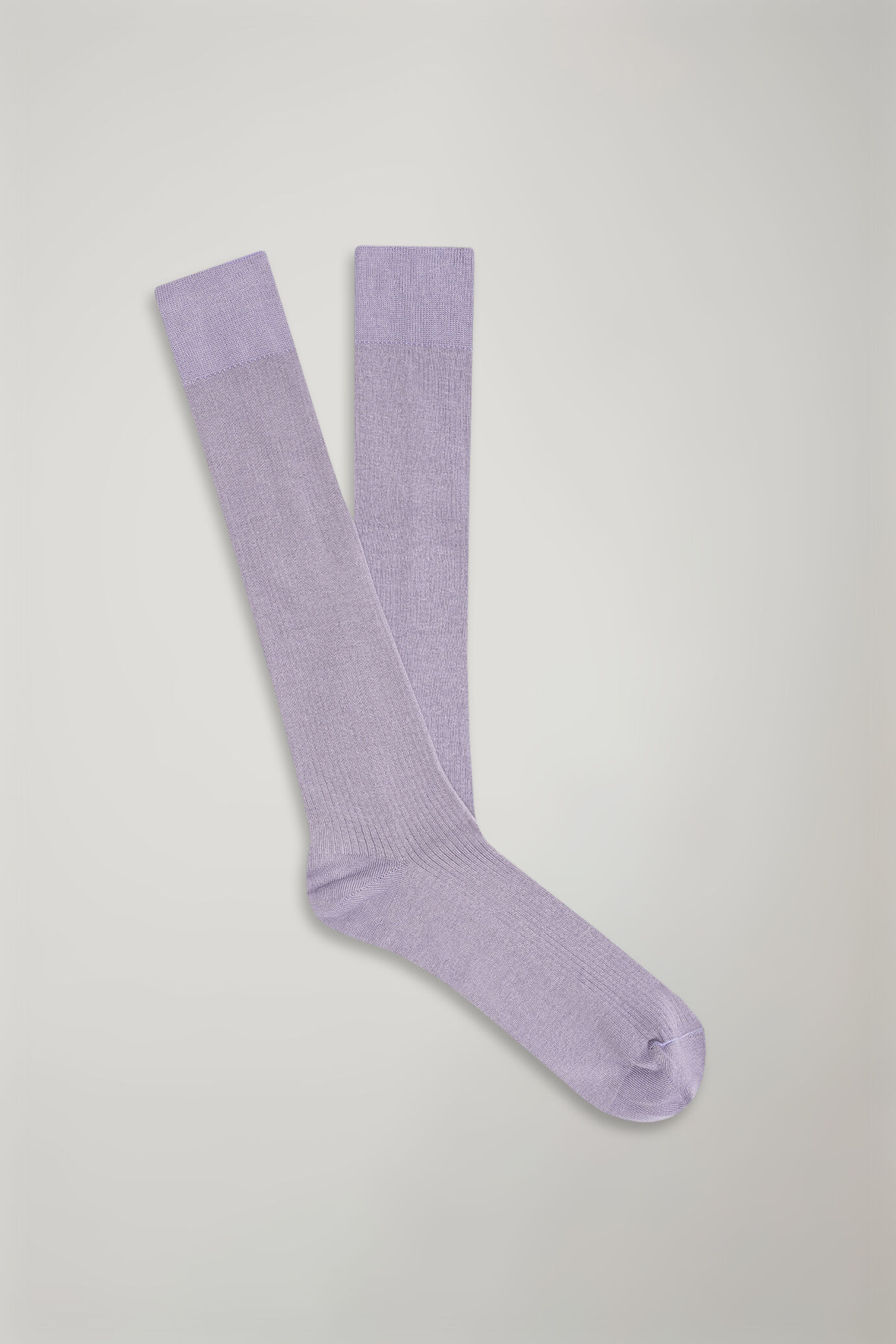 Men&rsquo;s long sock in solid color ribbed knit image number 0