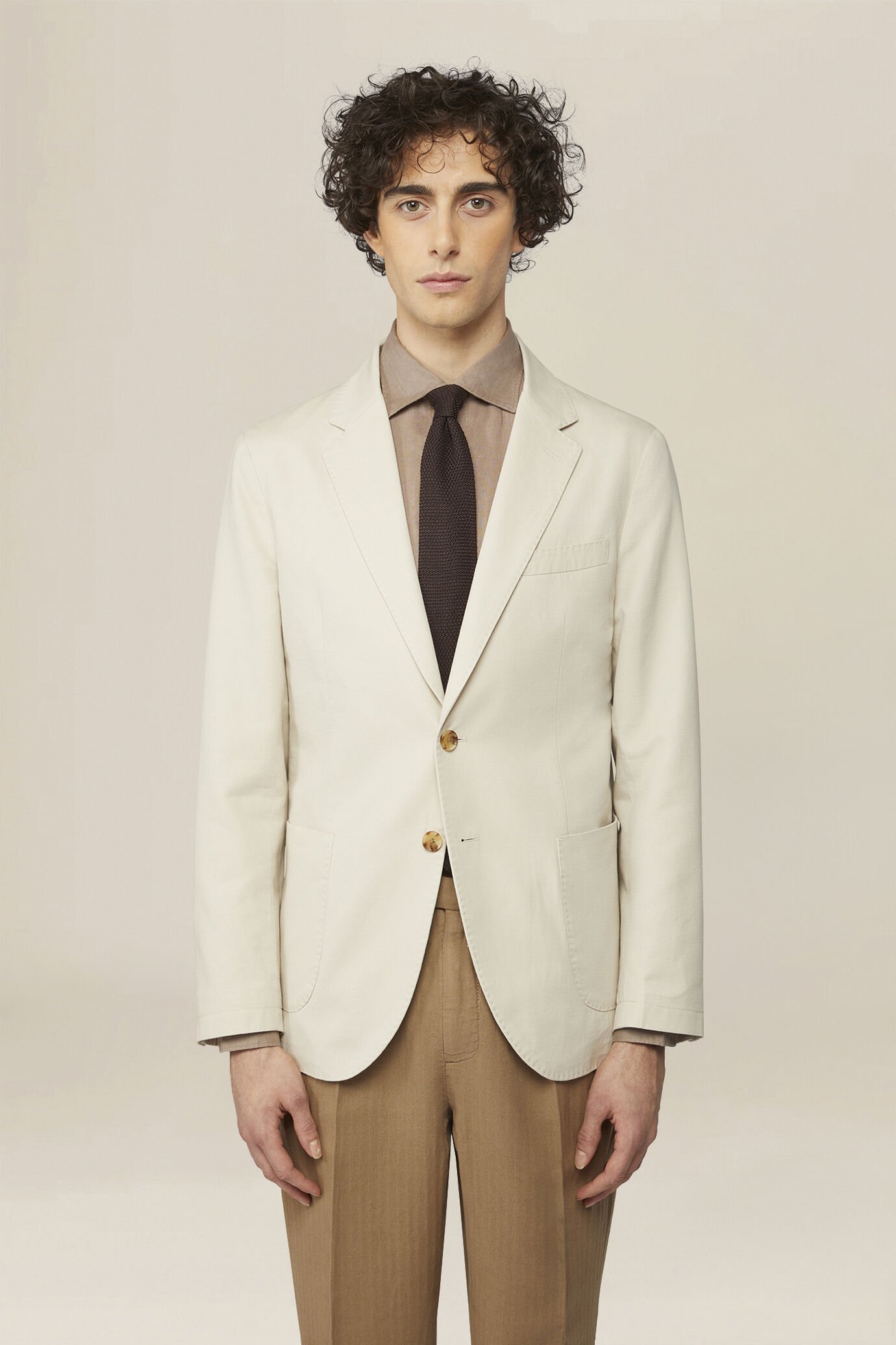 Veste pour homme en tissu twill m&eacute;lang&eacute; lin et coton image number 0