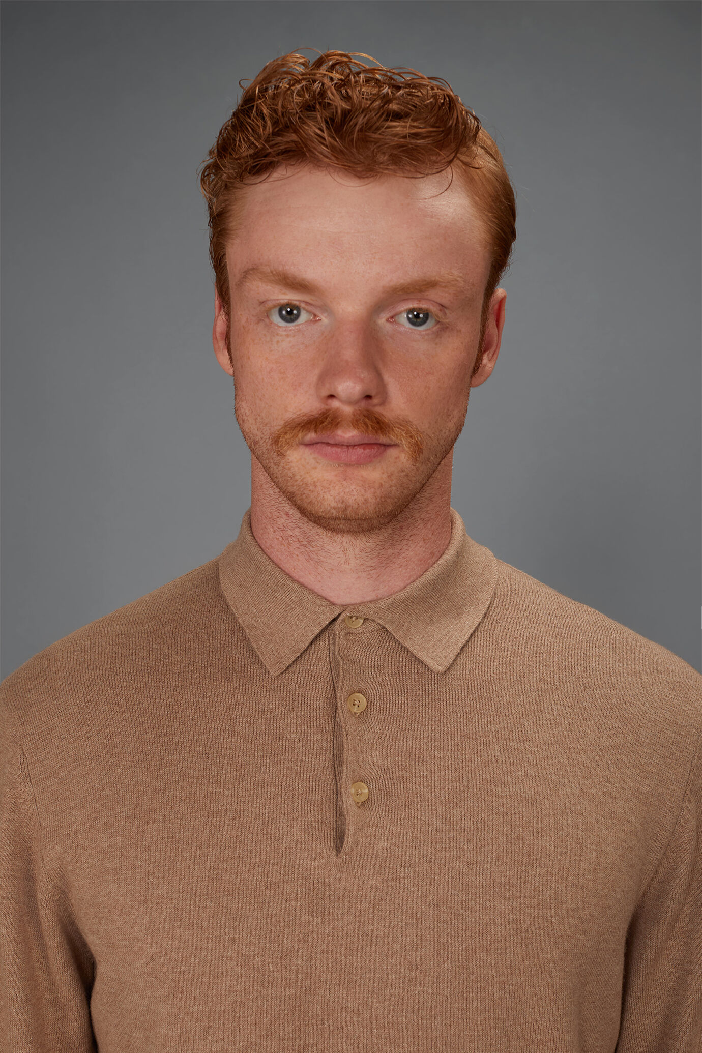 Polo uomo in maglia misto lana e cotone regular fit image number 2