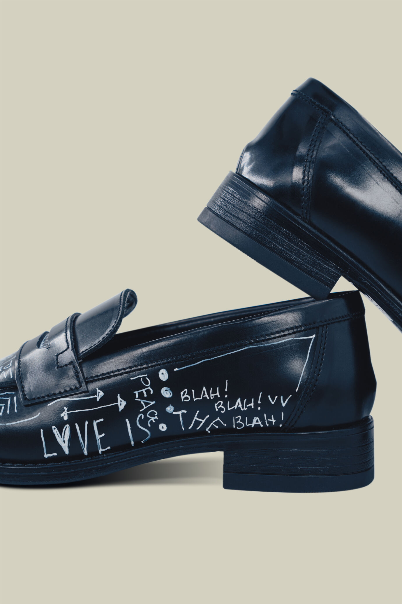 Mocassins femme 100 % cuir peints &agrave; la main "Imperfection&rdquo; &Eacute;dition Limit&eacute;e image number 5