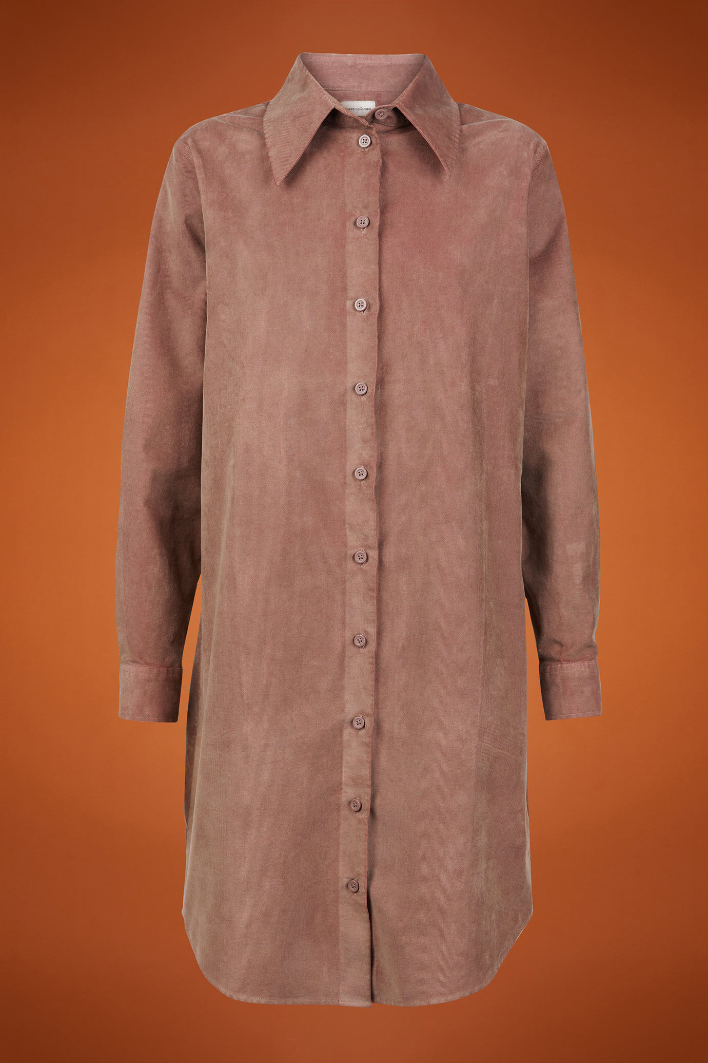 Robe chemise pour femme, coupe classique, en velours milleraies image number 4