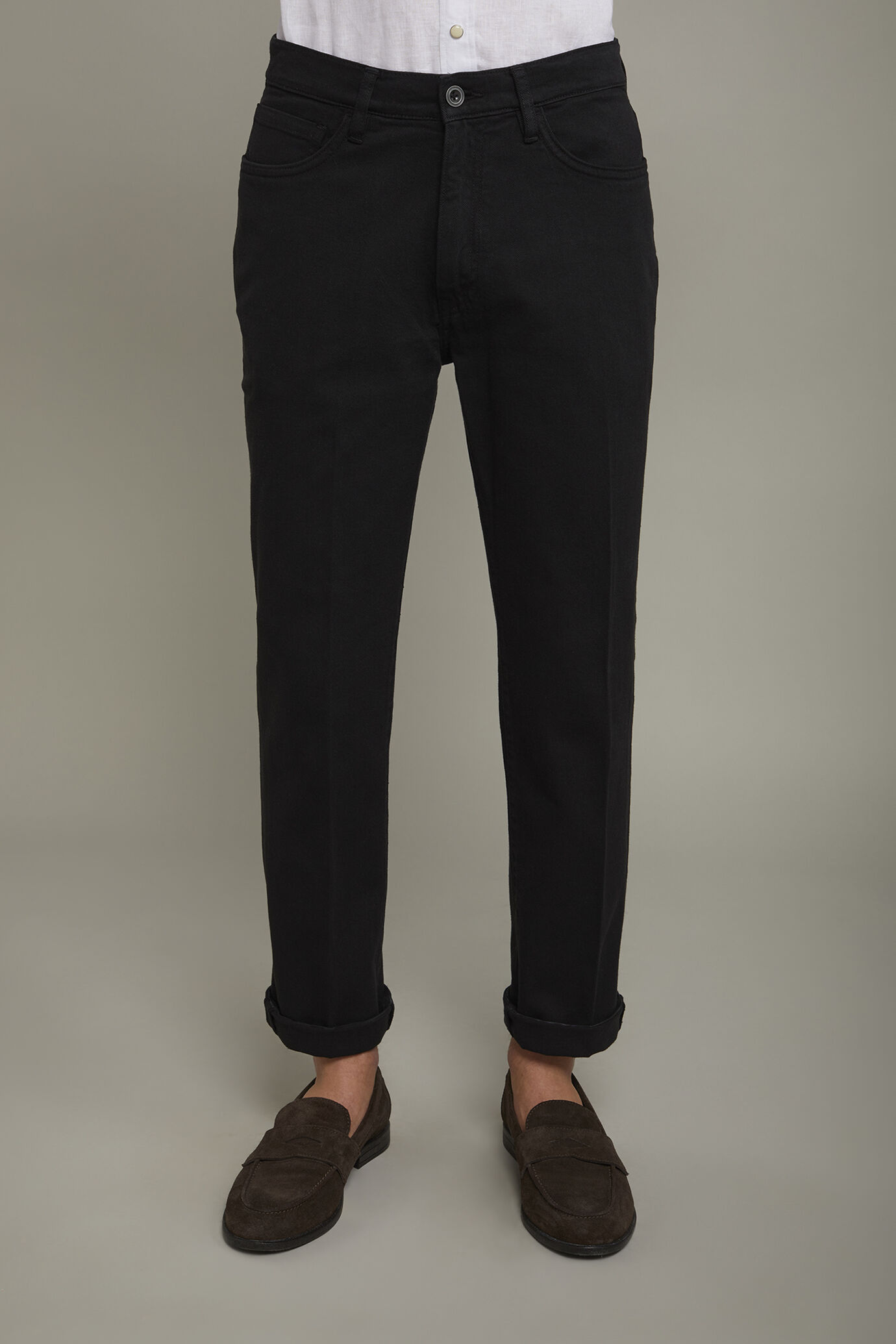 Pantalon homme 5 poches en coton sergé stretch coupe régulière image number 3