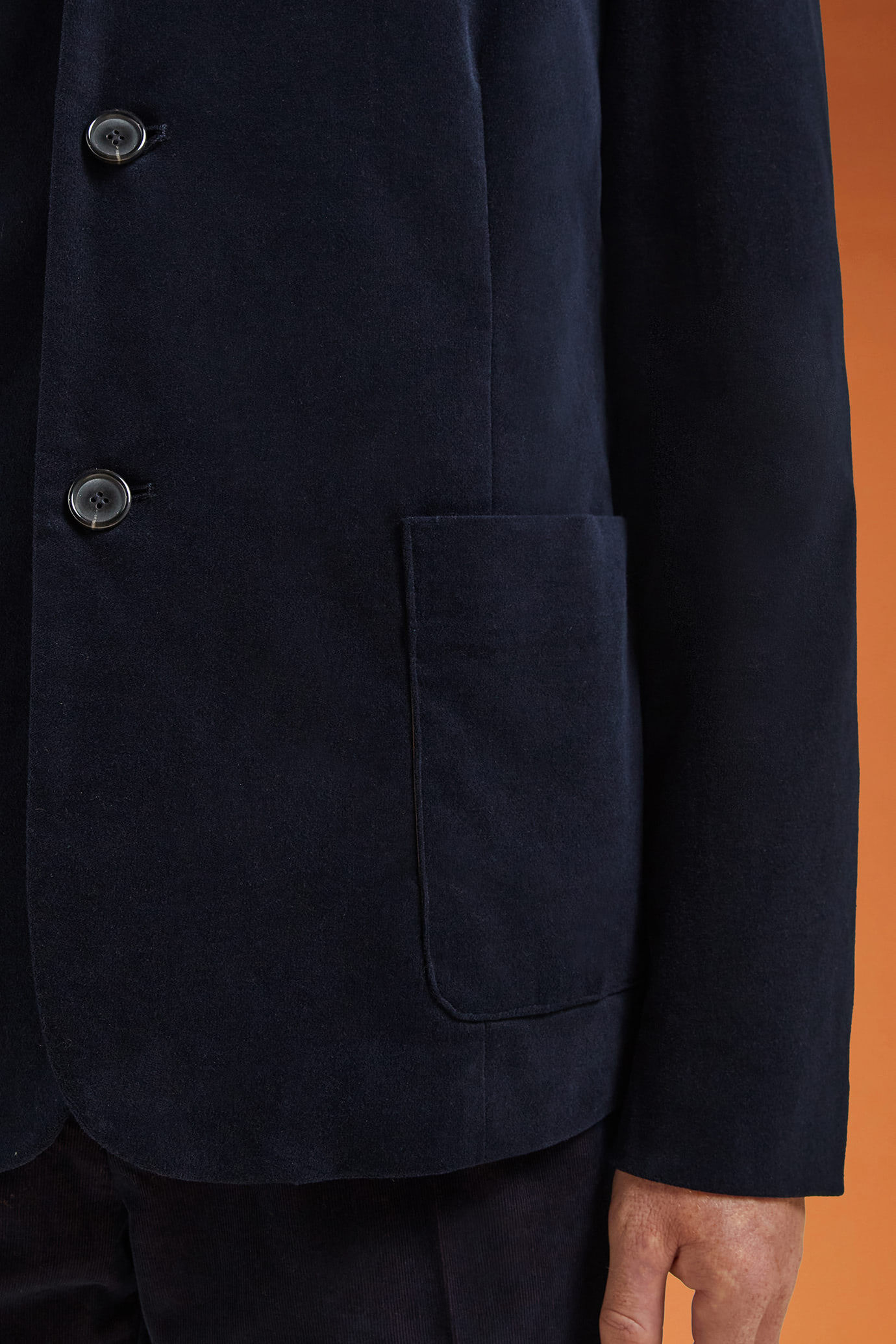 Giacca uomo con collo coreano in velluto di cotone regular fit image number 4