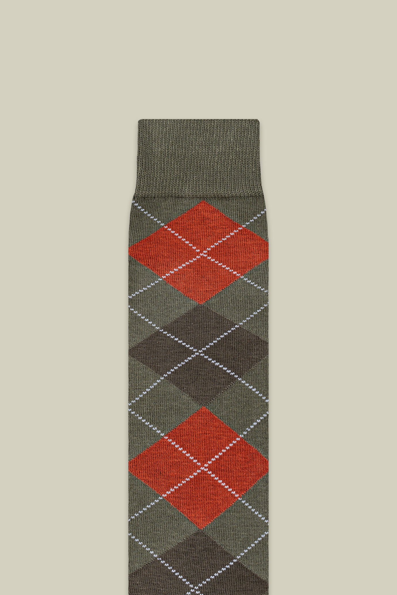 Men's plain knit socks with diamond pattern image number 2