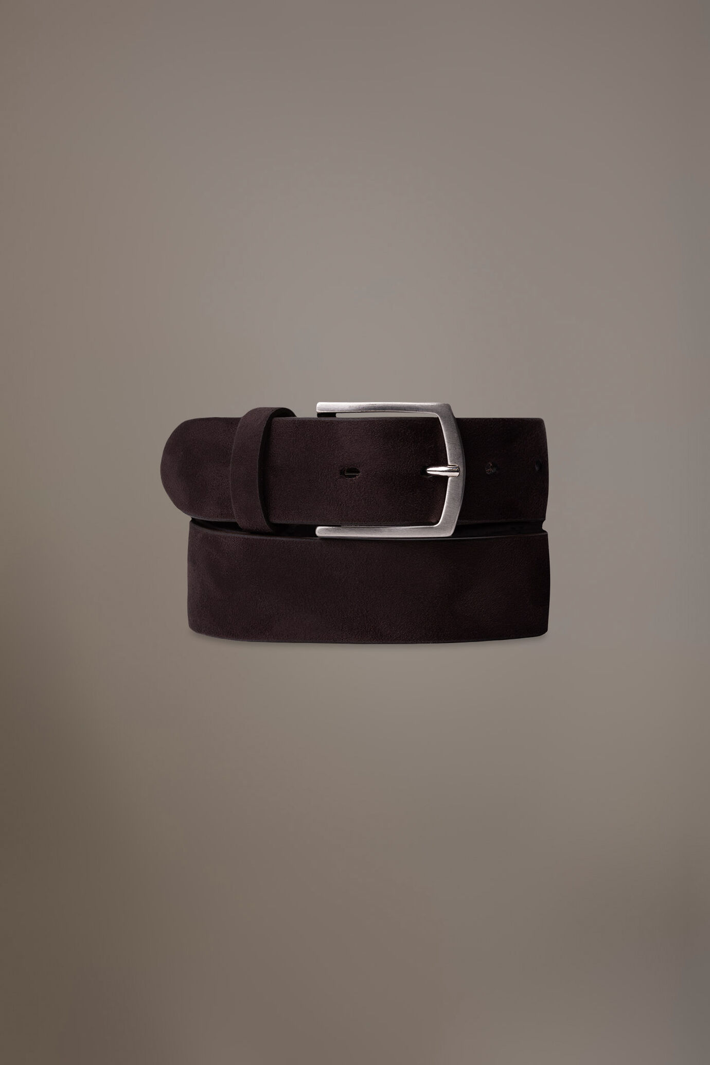 Cintura uomo in suede misto pelle brown image number 0