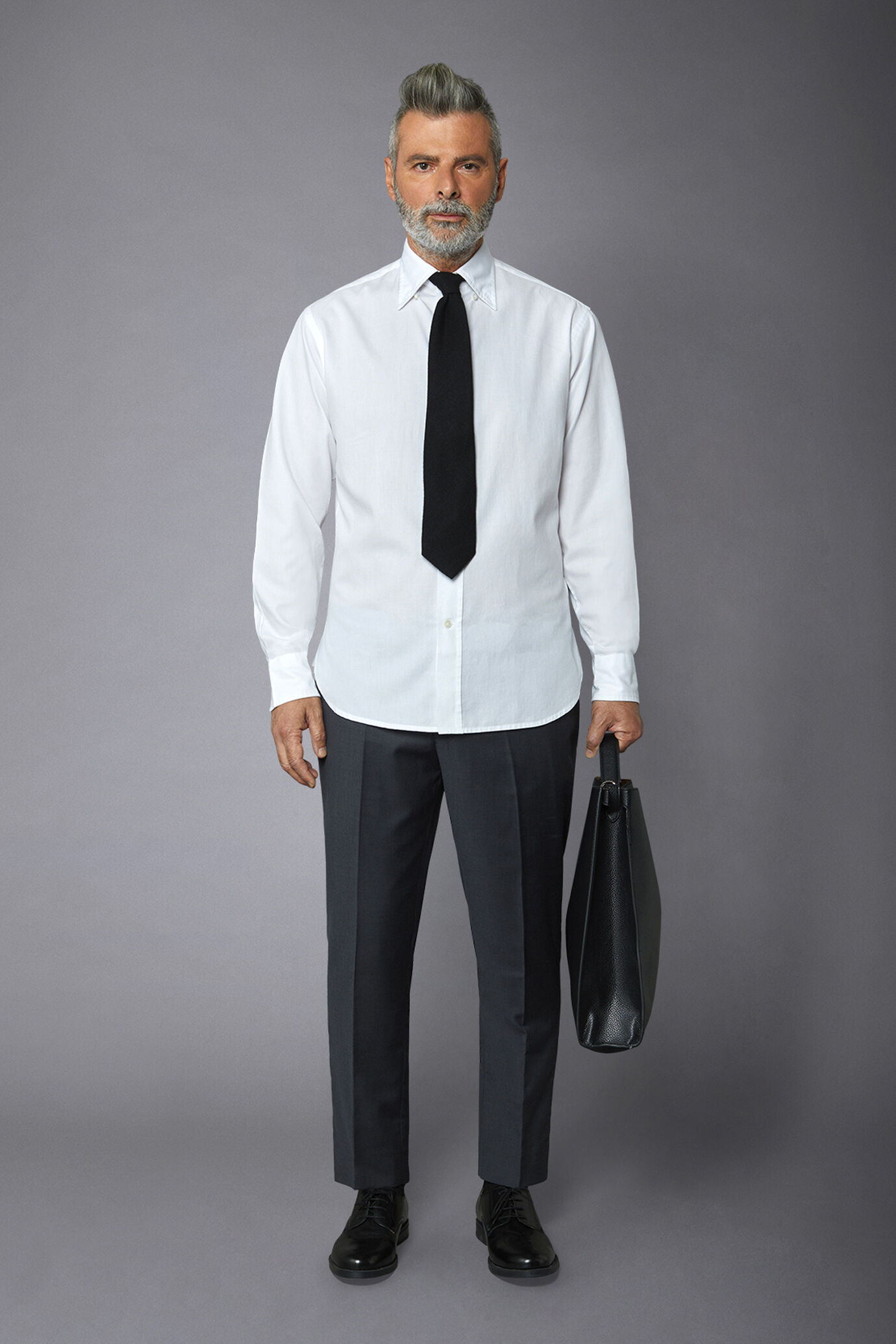 Camicia classica uomo lavata button down comfort fit tessuto armaturato
