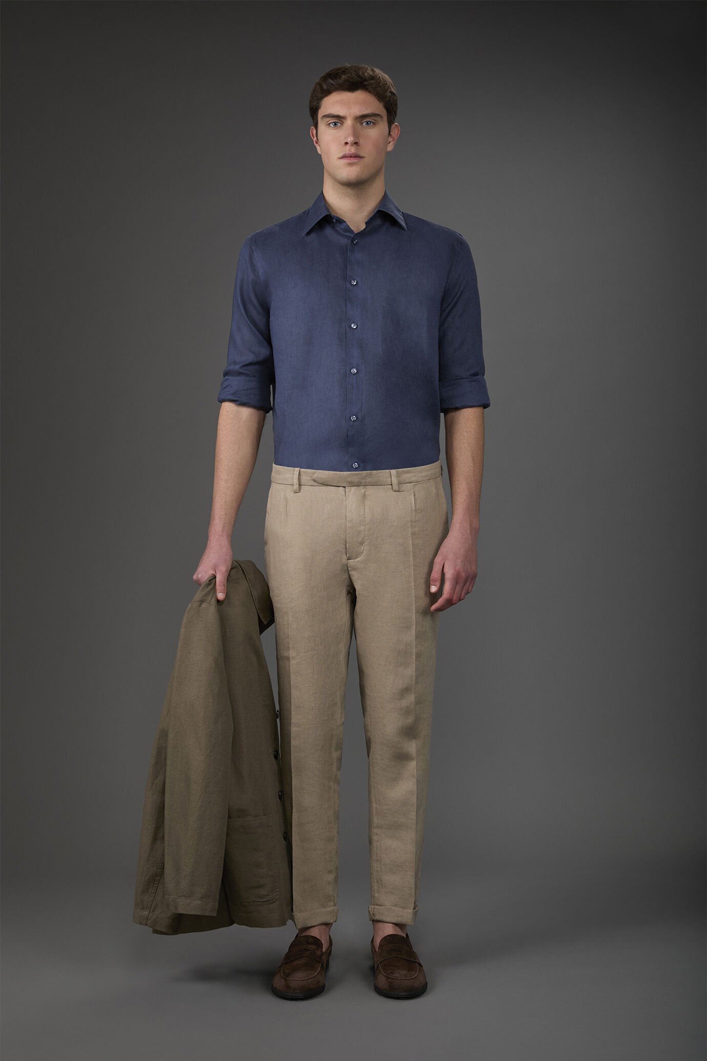 Chemise décontractée homme à col classique, 100% lin image number 2