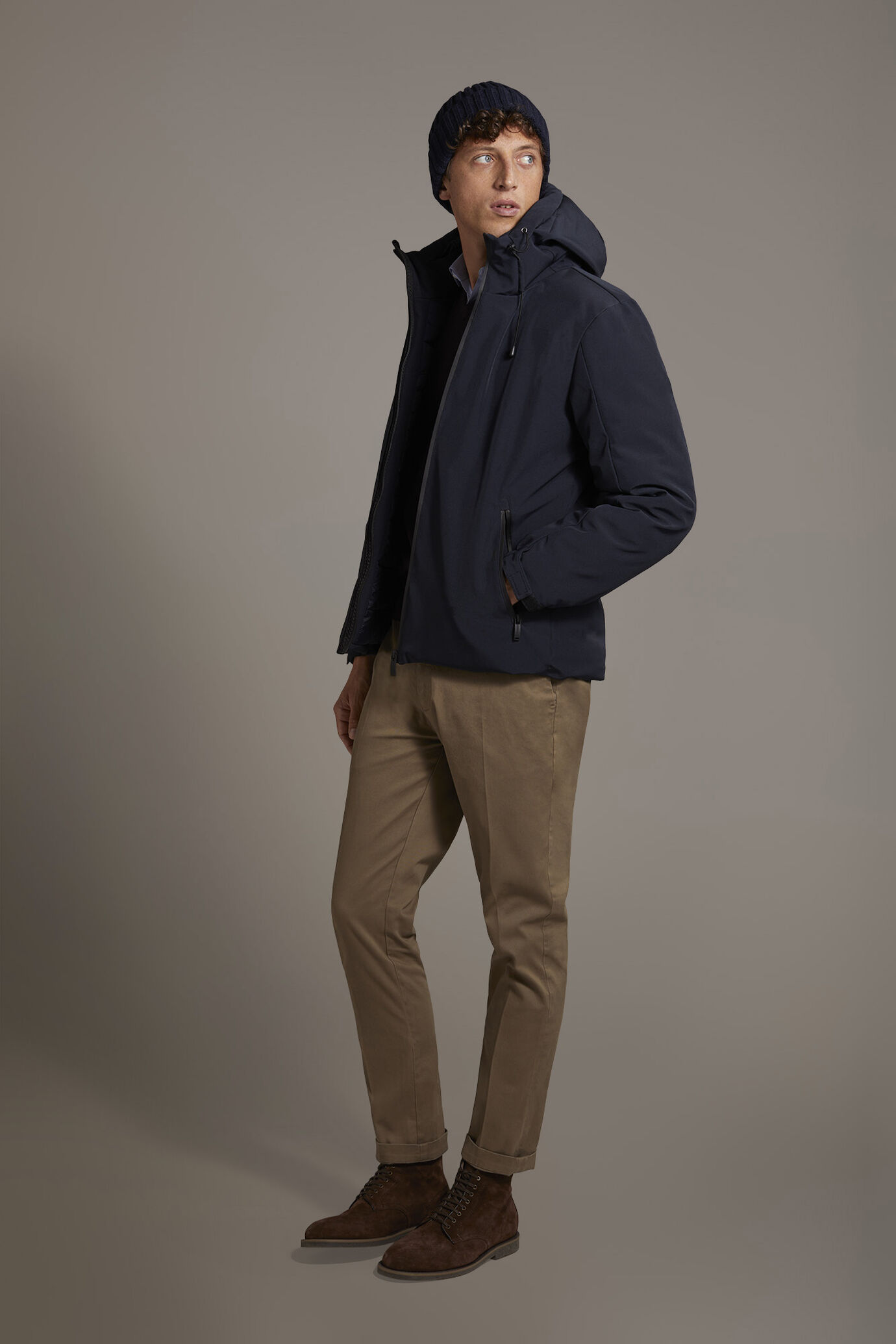 Tech jacket with hood poly tech stretch image number 0