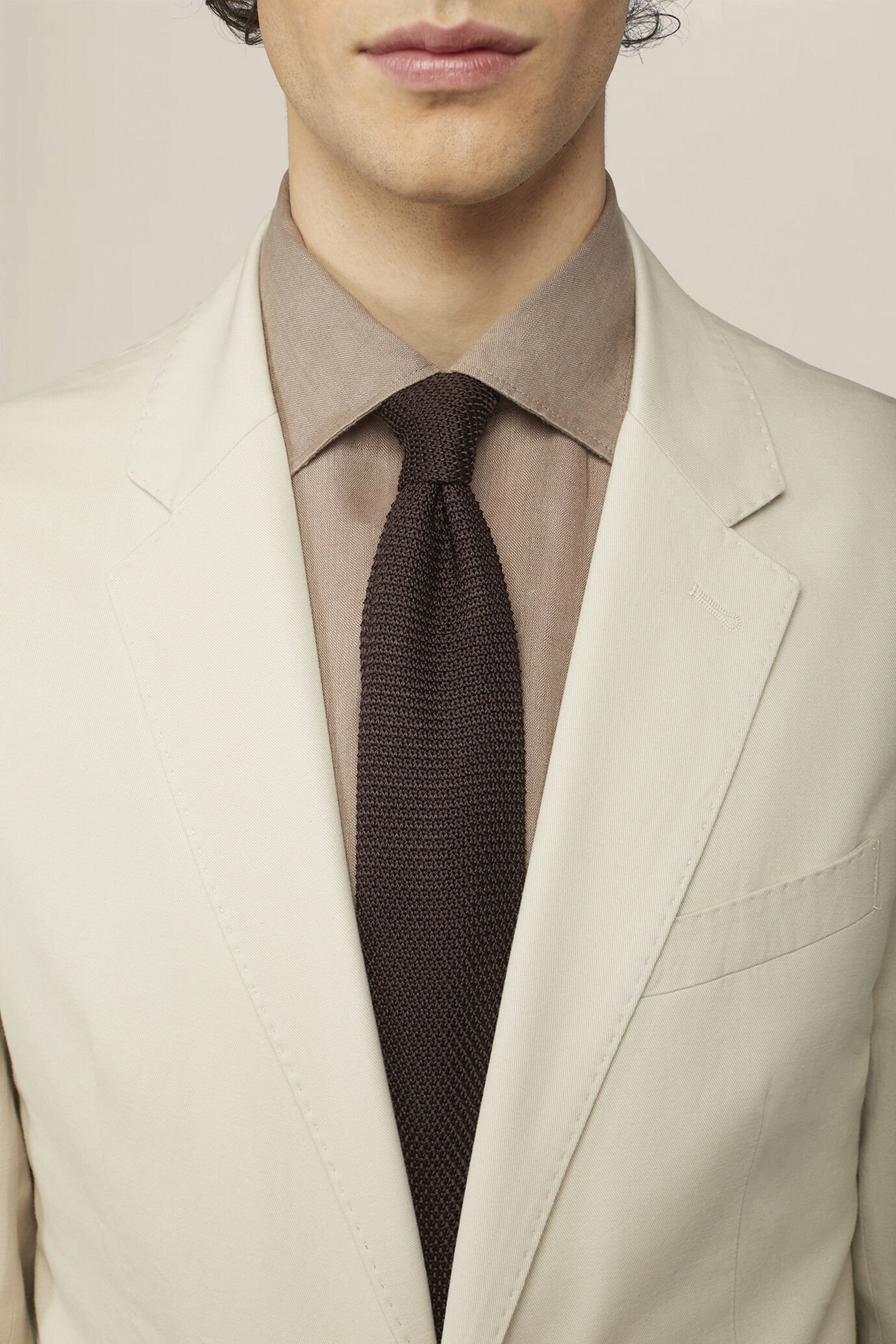 Veste pour homme en tissu twill m&eacute;lang&eacute; lin et coton image number 2