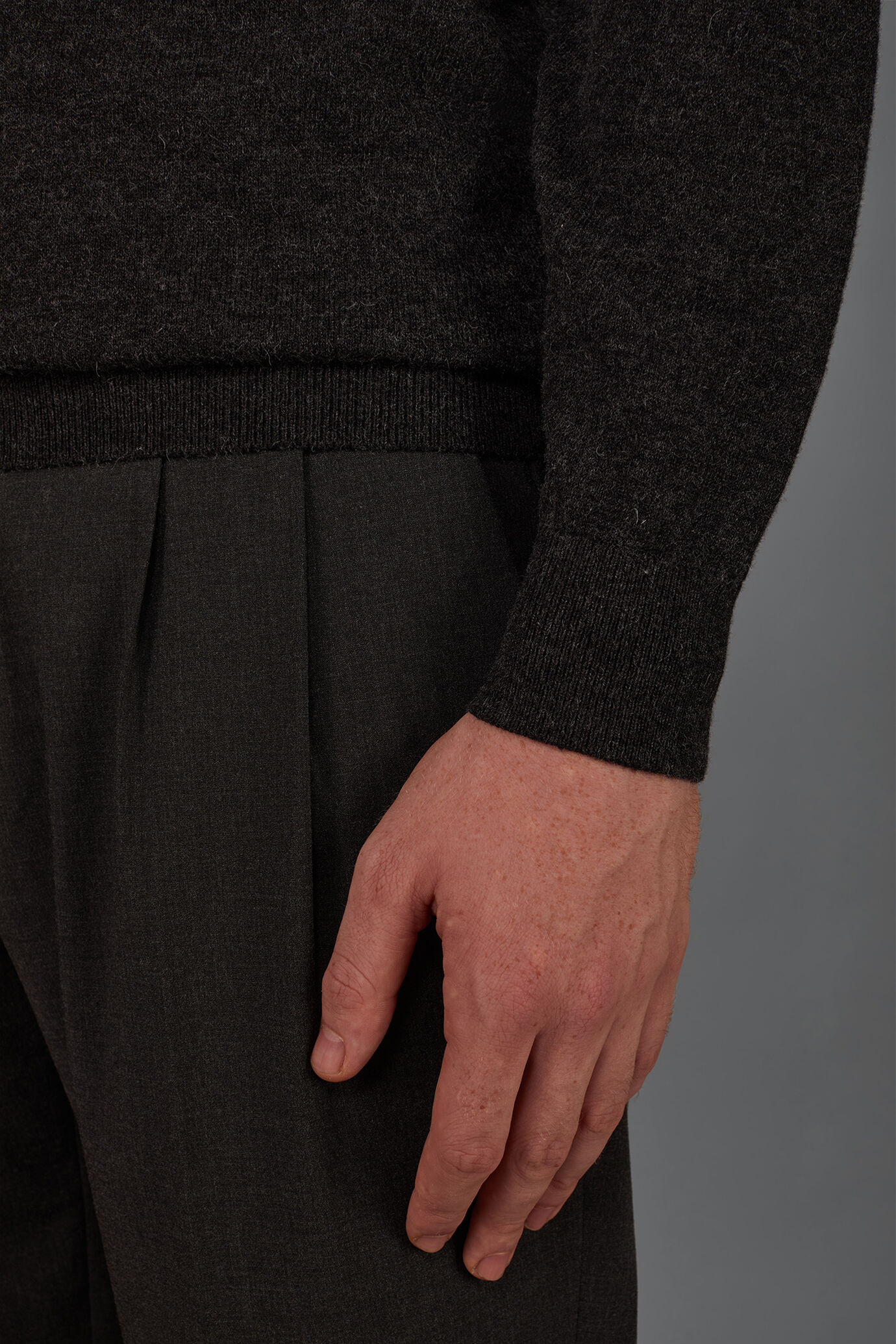 Polo uomo in maglia misto lana e cotone regular fit image number 3