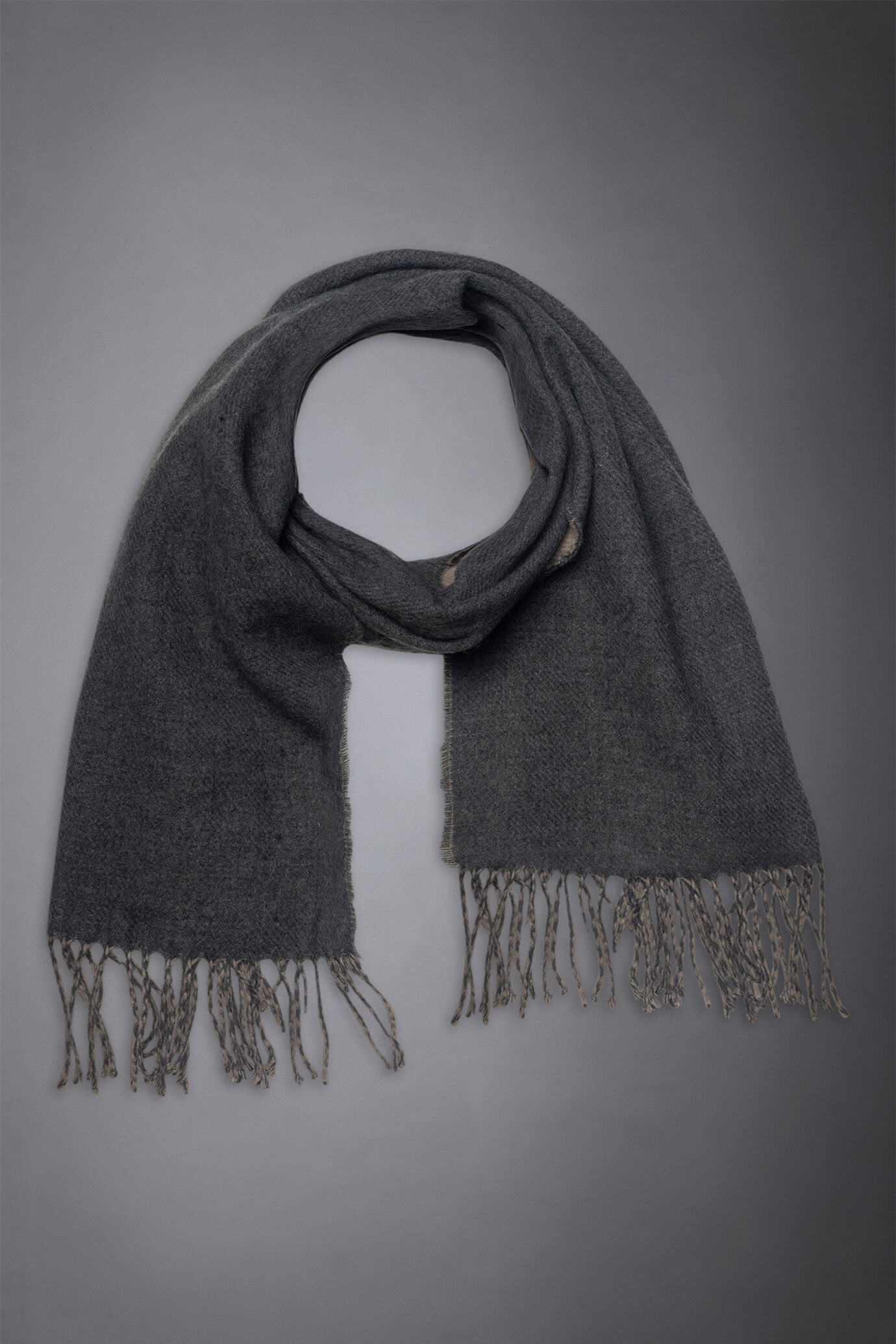 Solid color double face shawl image number 0