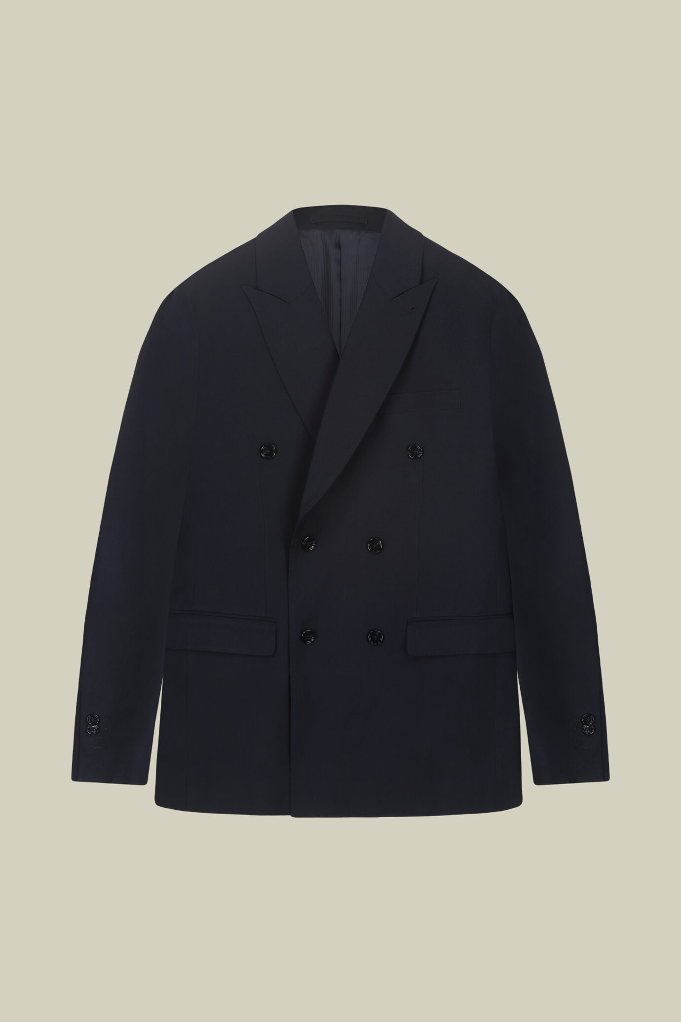 Gef&uuml;tterte Zweireihige Herrenjacke aus Hopsack-Gewebe in Regular-Fit