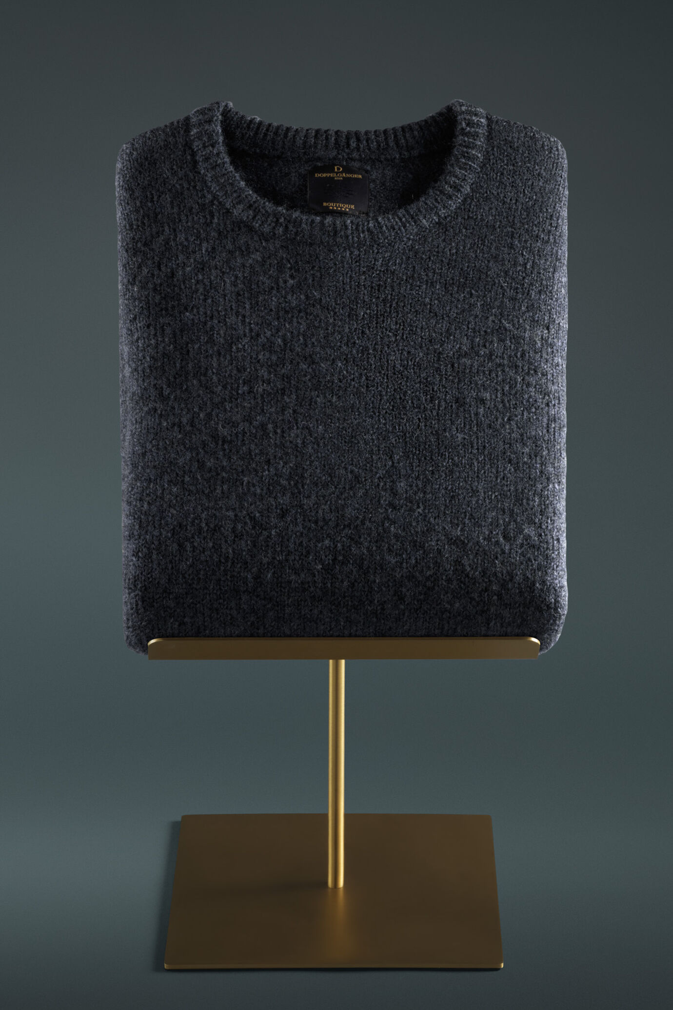 Shetland wool round neck sweater image number 1