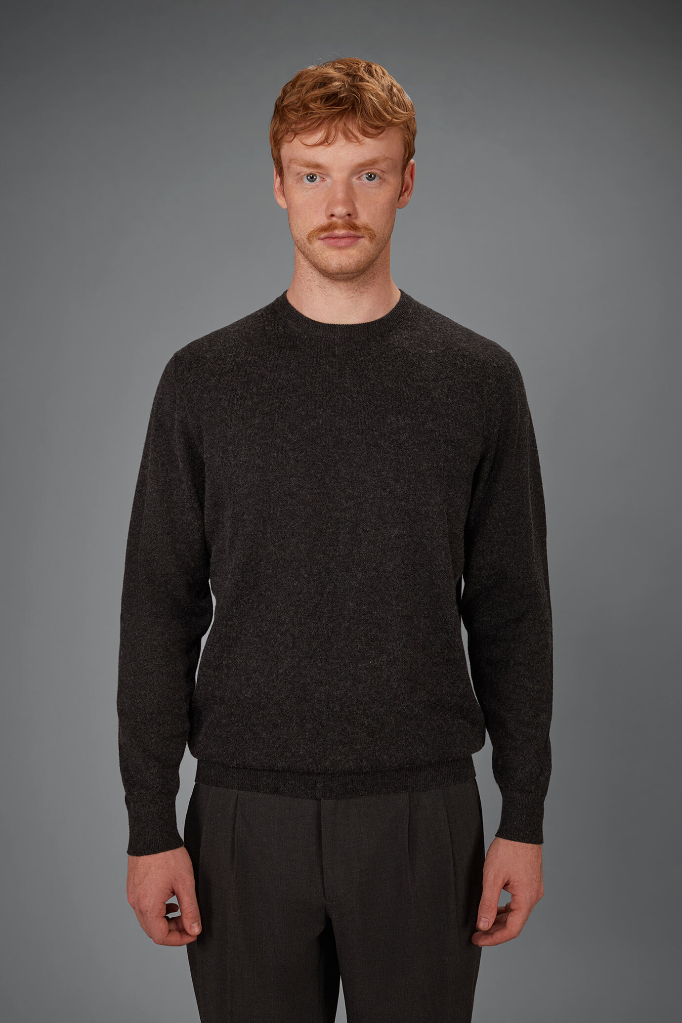 Maglia uomo girocollo in misto lana e cotone regular fit image number 1