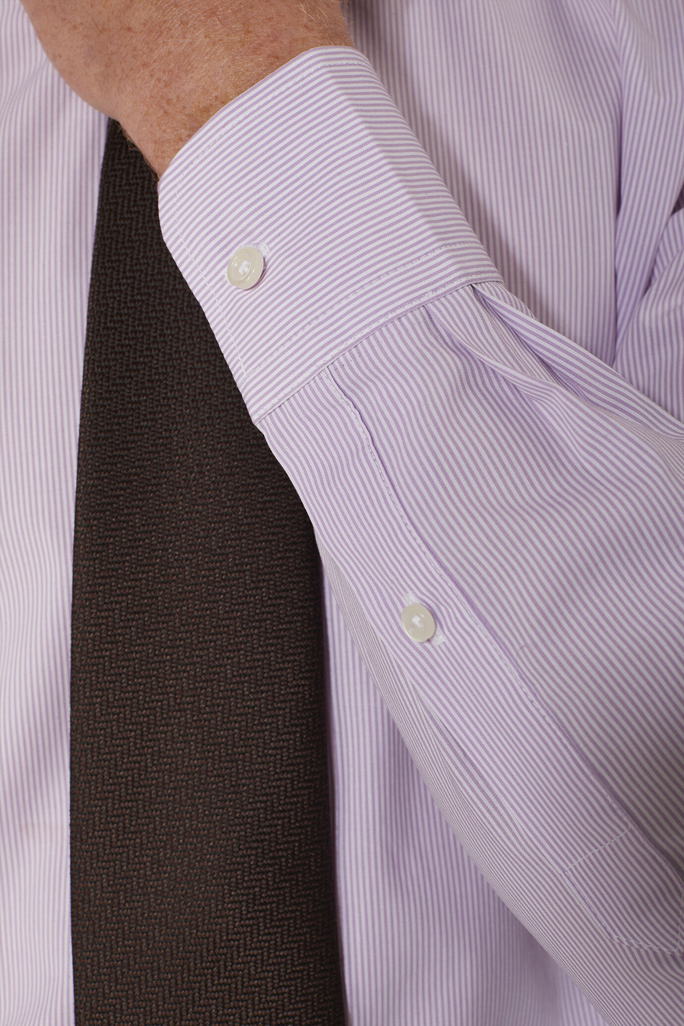 Classic shirt with french collar slim fit yarn dyed thin stripes image number 2