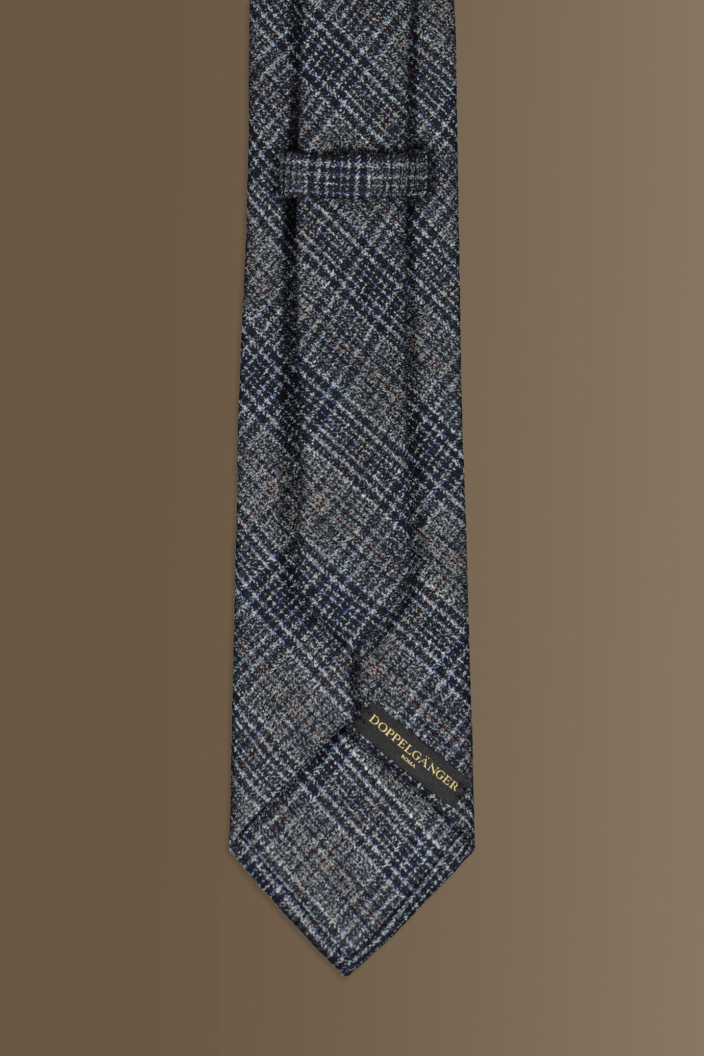 Cravatta uomo blue principe di galles con tessuto effetto lana image number 1