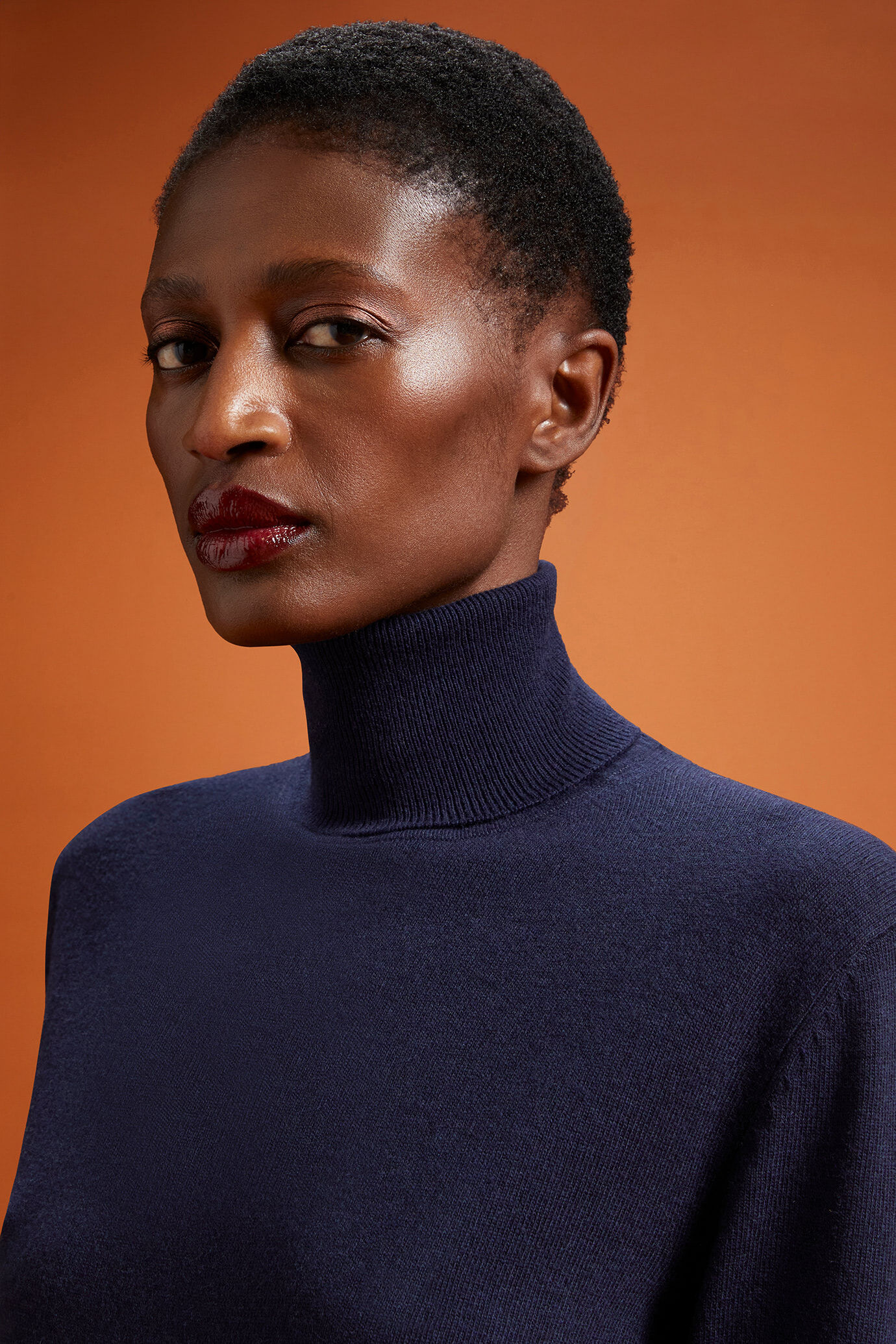 Women's regular fit high neck jumper in a blend of wool and cashmere image number 2