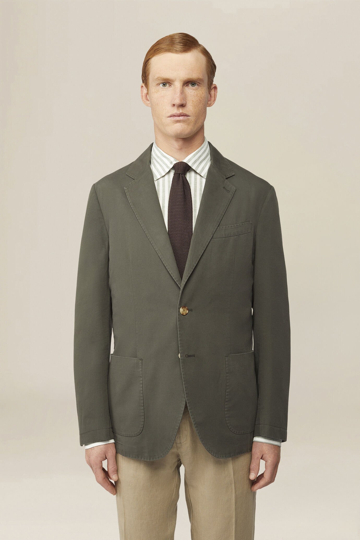 Veste pour homme en tissu twill m&eacute;lang&eacute; lin et coton image number 0