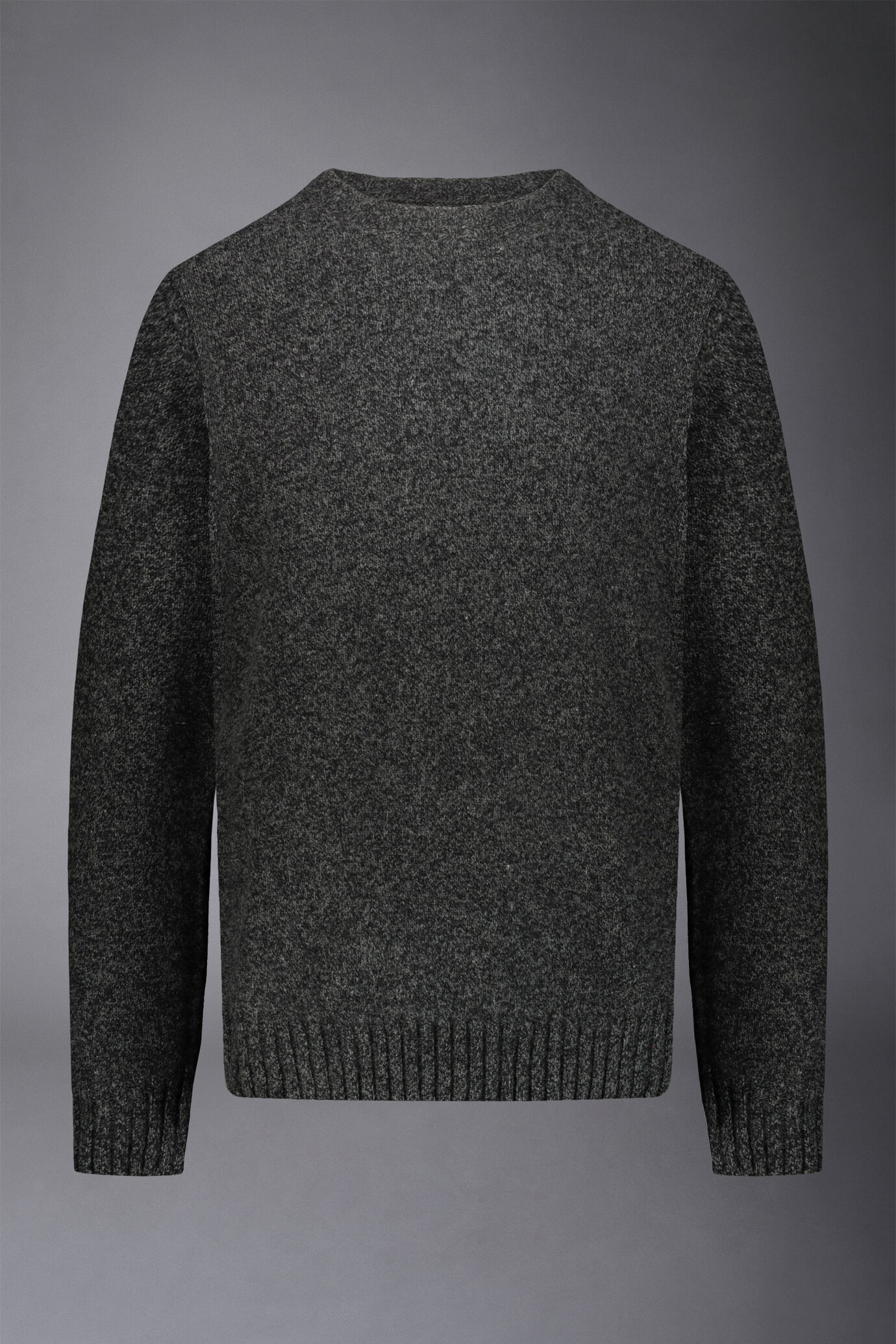 Men's roundneck sweater in lambswool blend regular fit image number 4