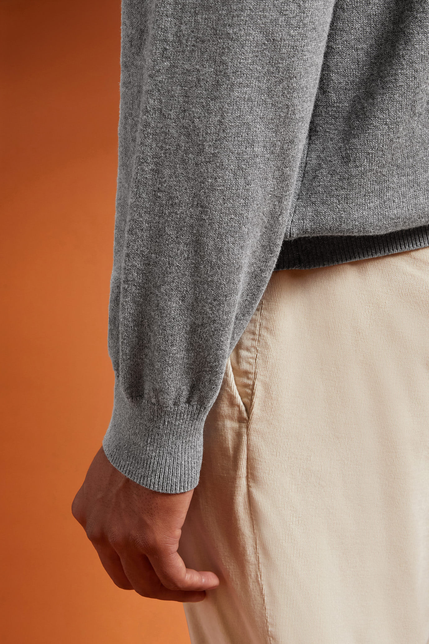 Men's regular fit turtleneck jumper in wool and cotton image number 2