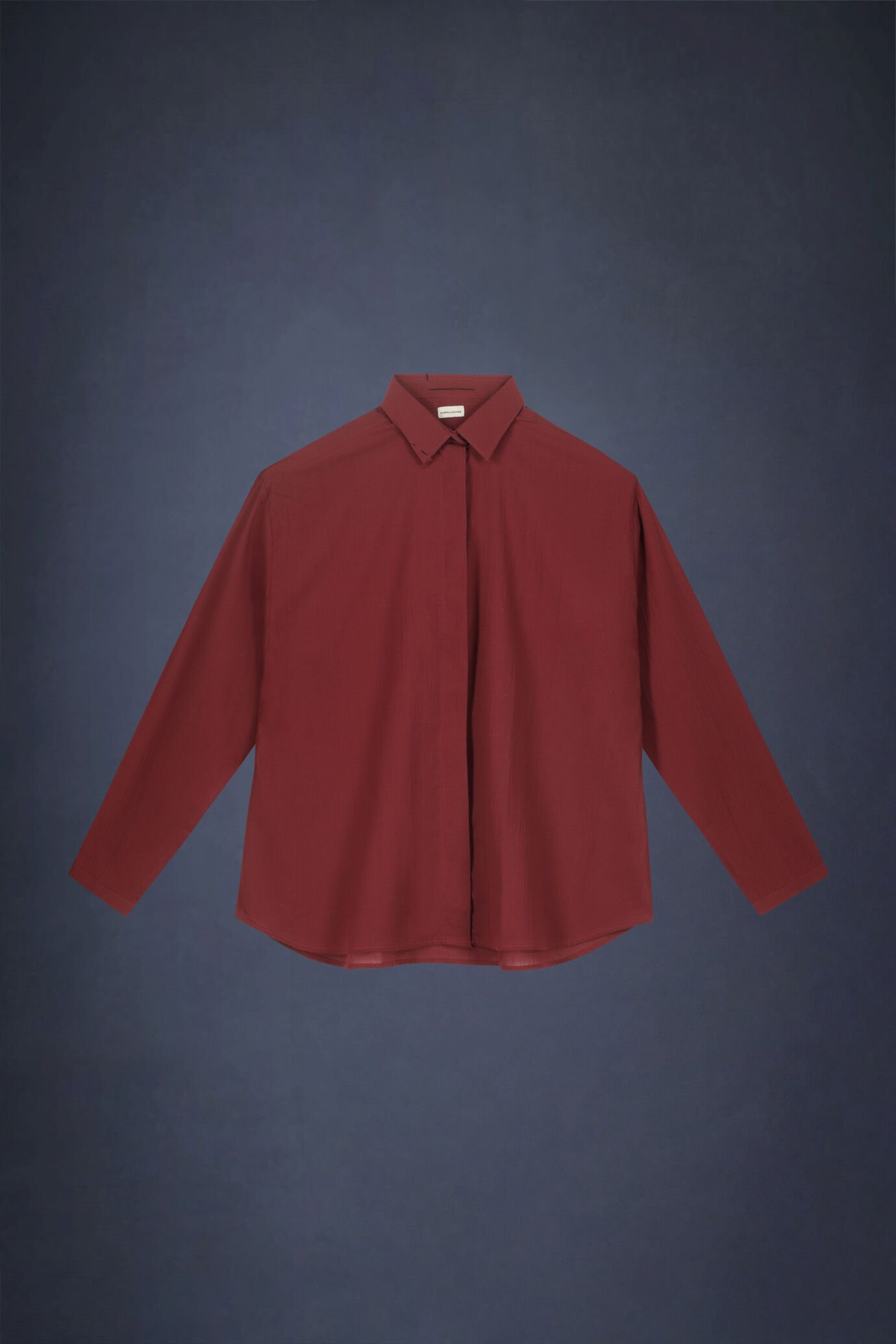 Women's boxy shirt French collar pure cotton with creased effect image number 5