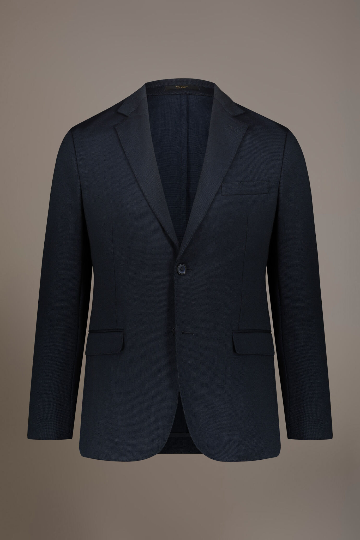 Regular fit single-breasted suit in birdseye jersey fabric image number 5
