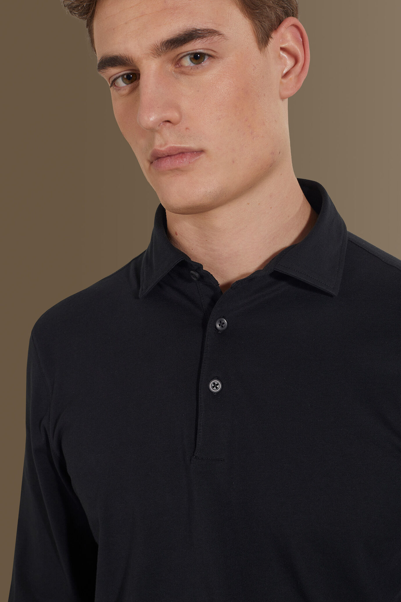 Polo manica lunga uomo 100% cotone supima image number 2