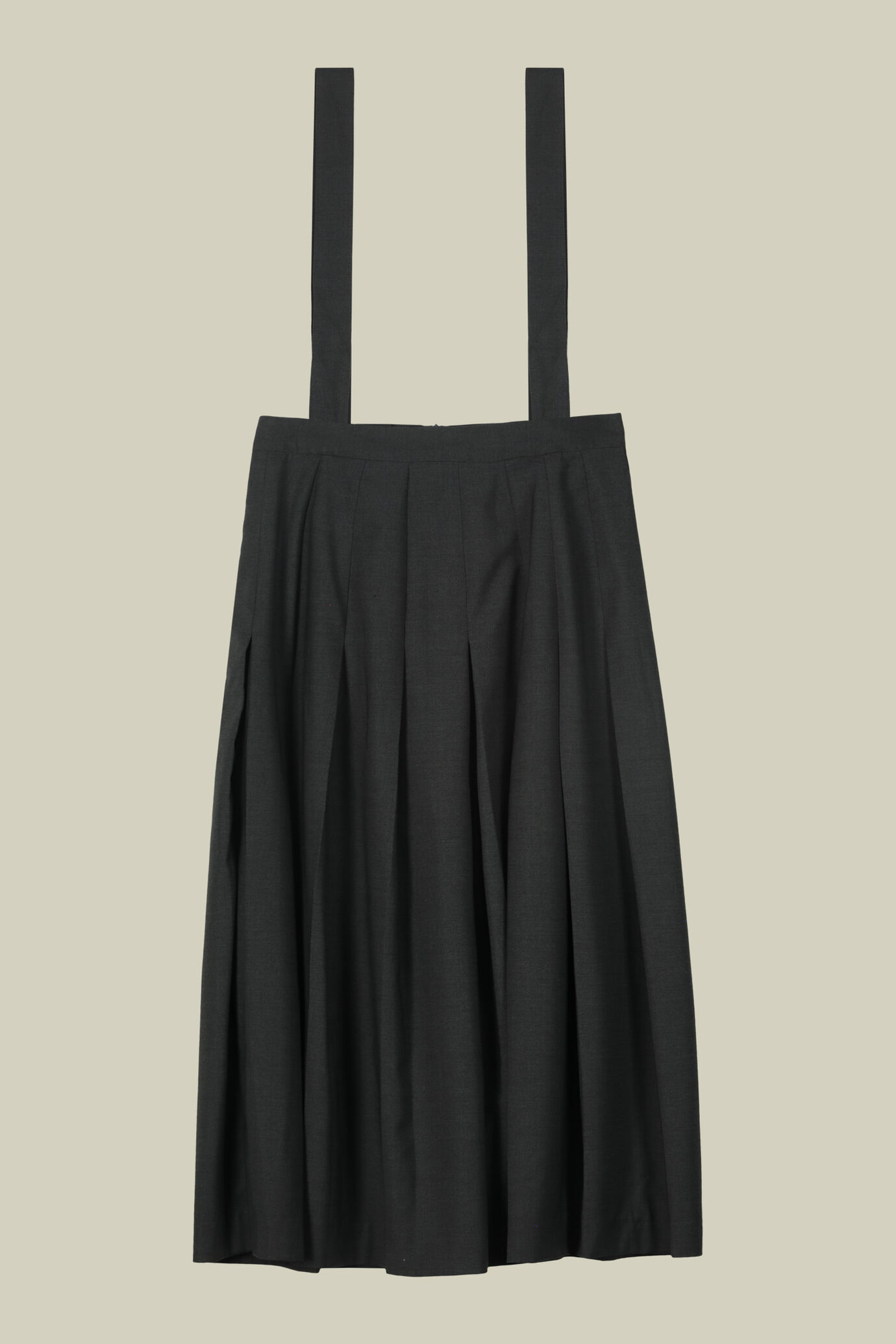 Long pleated skirt with removable straps in single colour image number 1