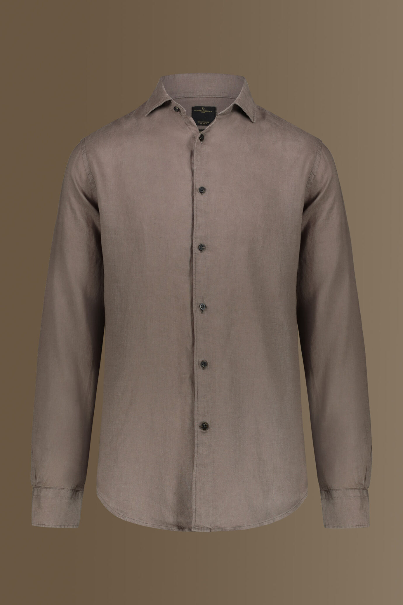 Camicia casual uomo collo francese 100% lino tinta unita image number 3